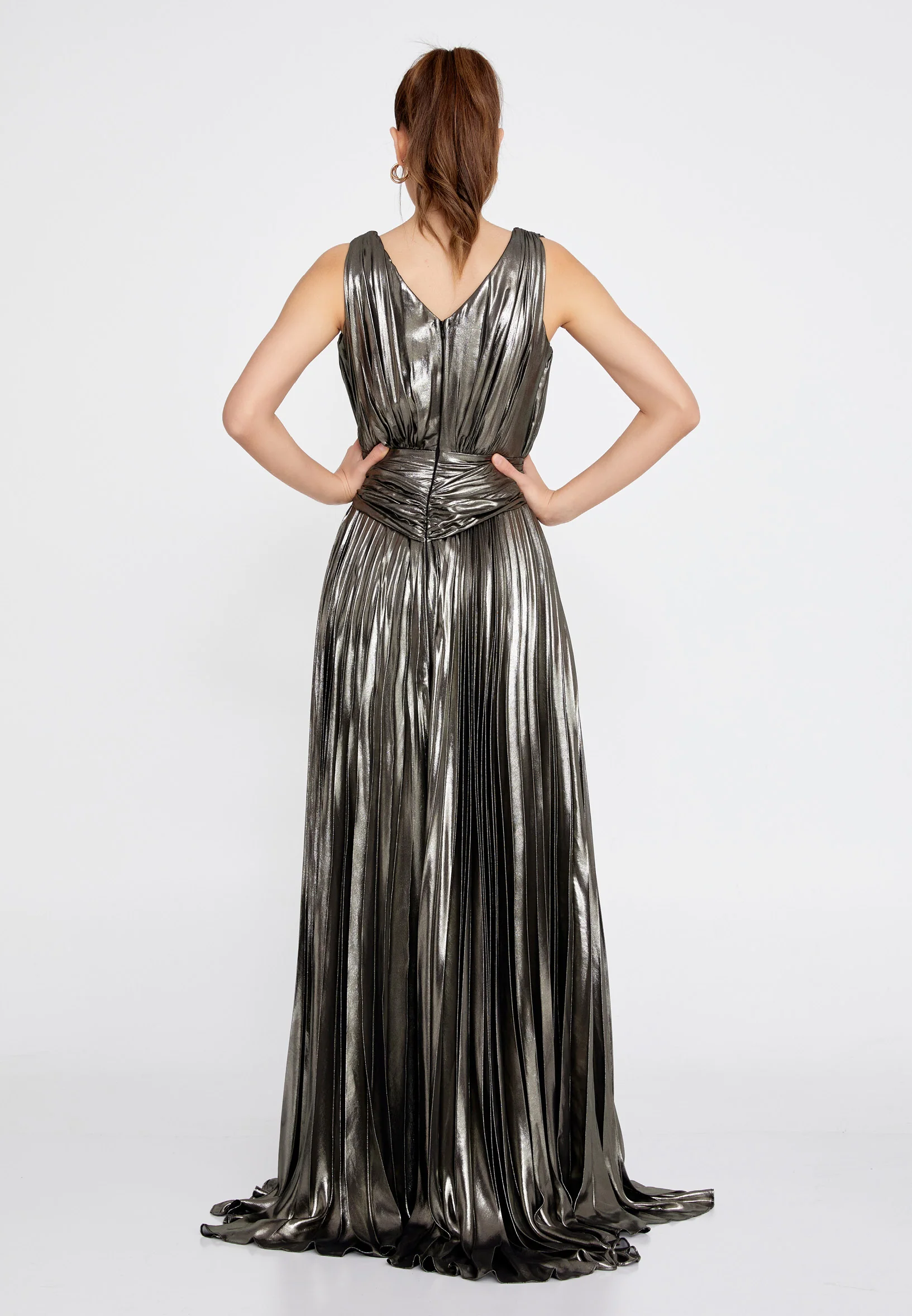 Sleeveless Maxi Tulle Column Regular Evening Dress mtn22101 - Image 2