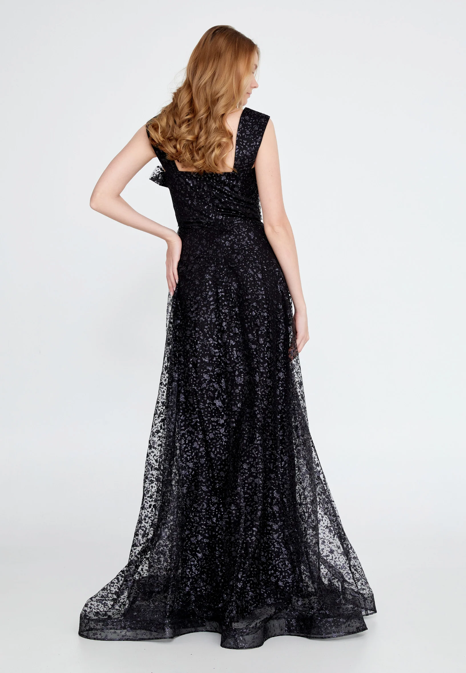 Sleeveless Maxi Tulle Column Regular Evening Dress ron7114 - Image 2
