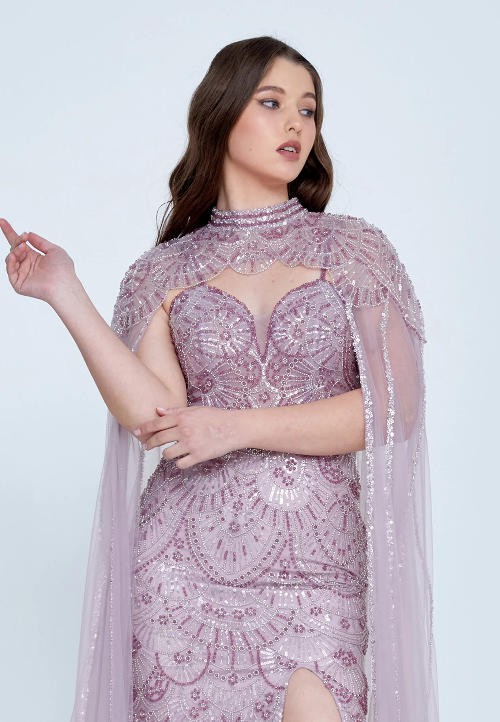 Sleeveless Maxi Tulle Column Regular Prom Dress mti030114 - Image 8