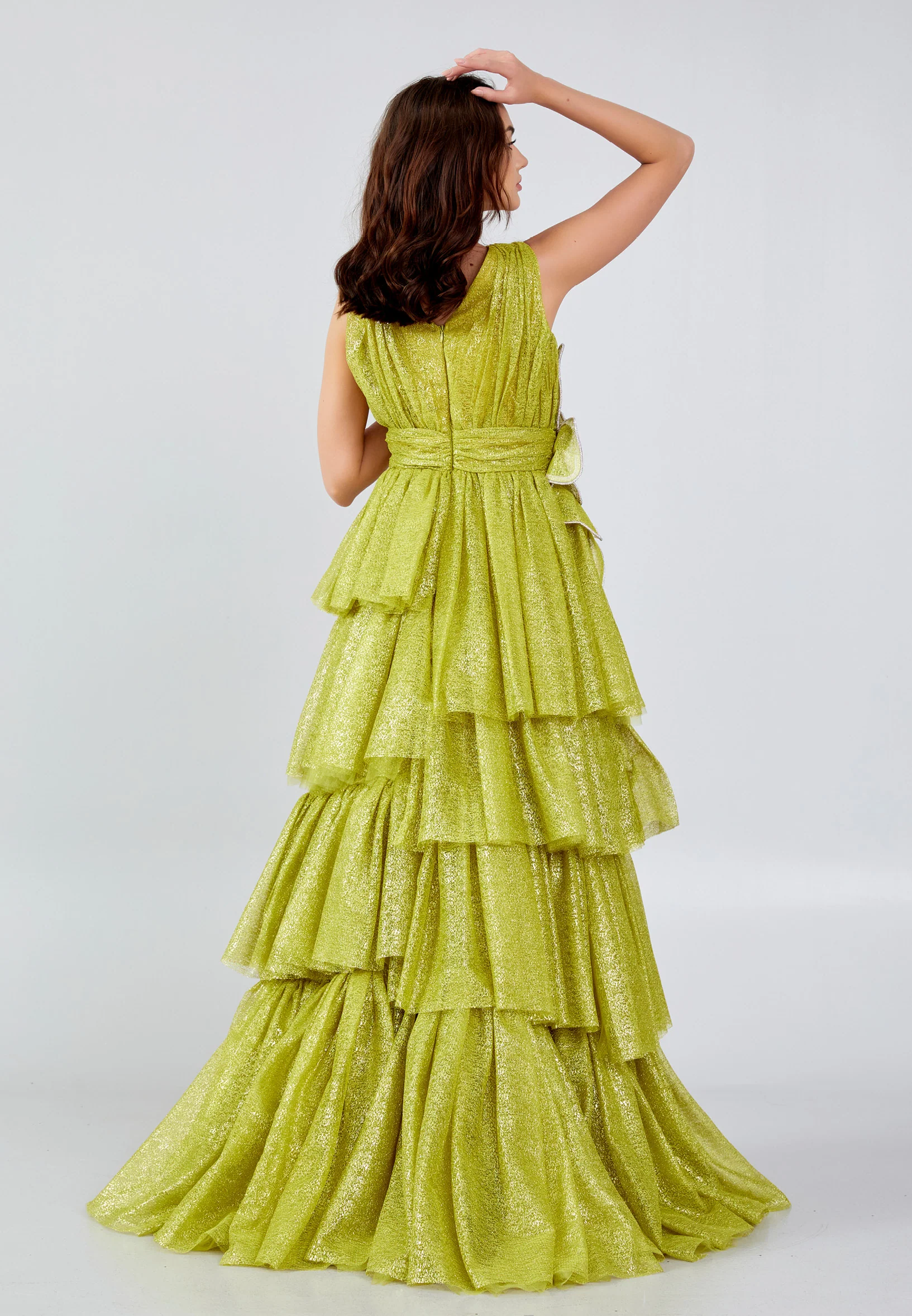 Sleeveless Maxi Tulle Column Regular Prom Dress mtn88147 - Image 2