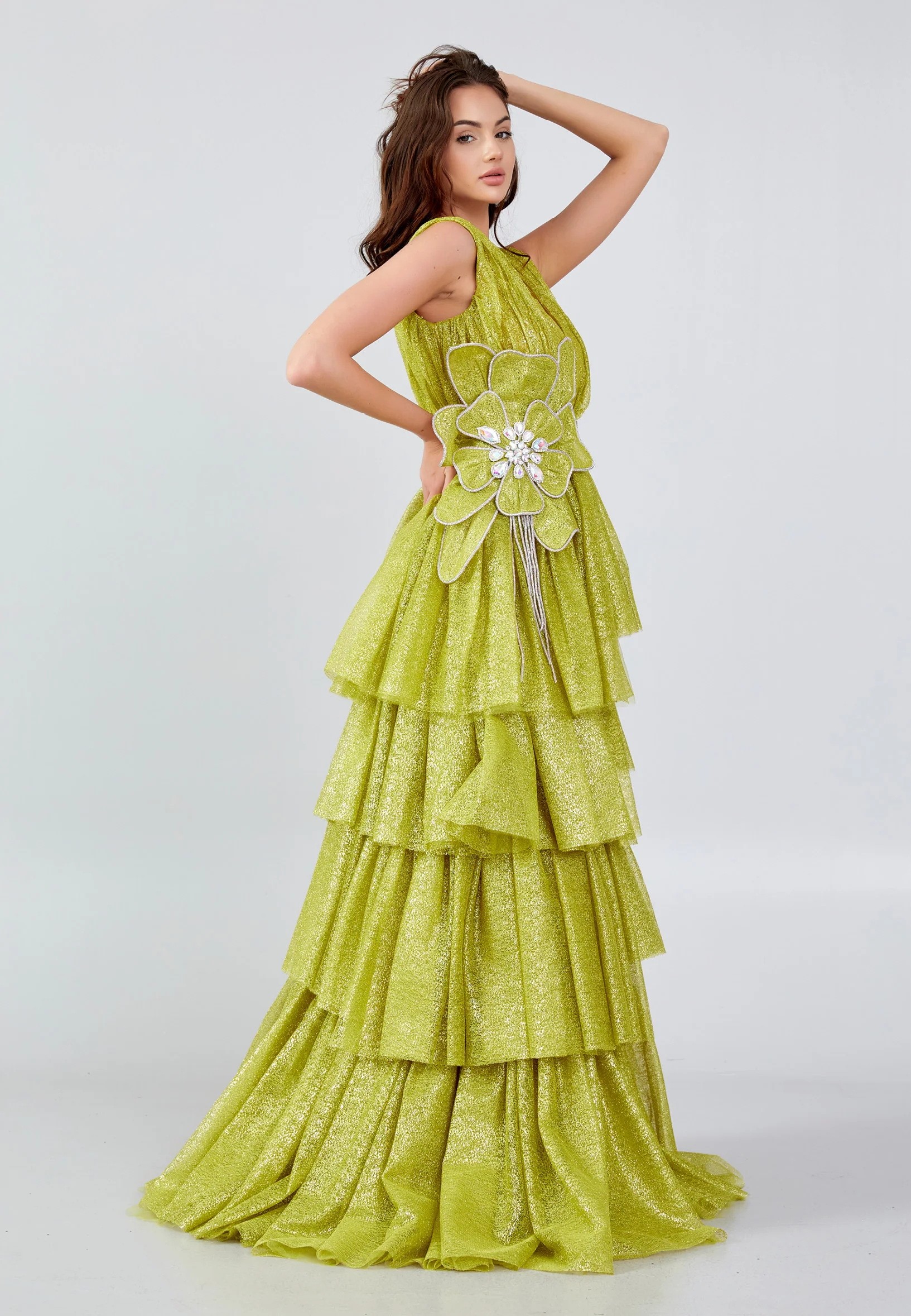 Sleeveless Maxi Tulle Column Regular Prom Dress mtn88147 - Image 3