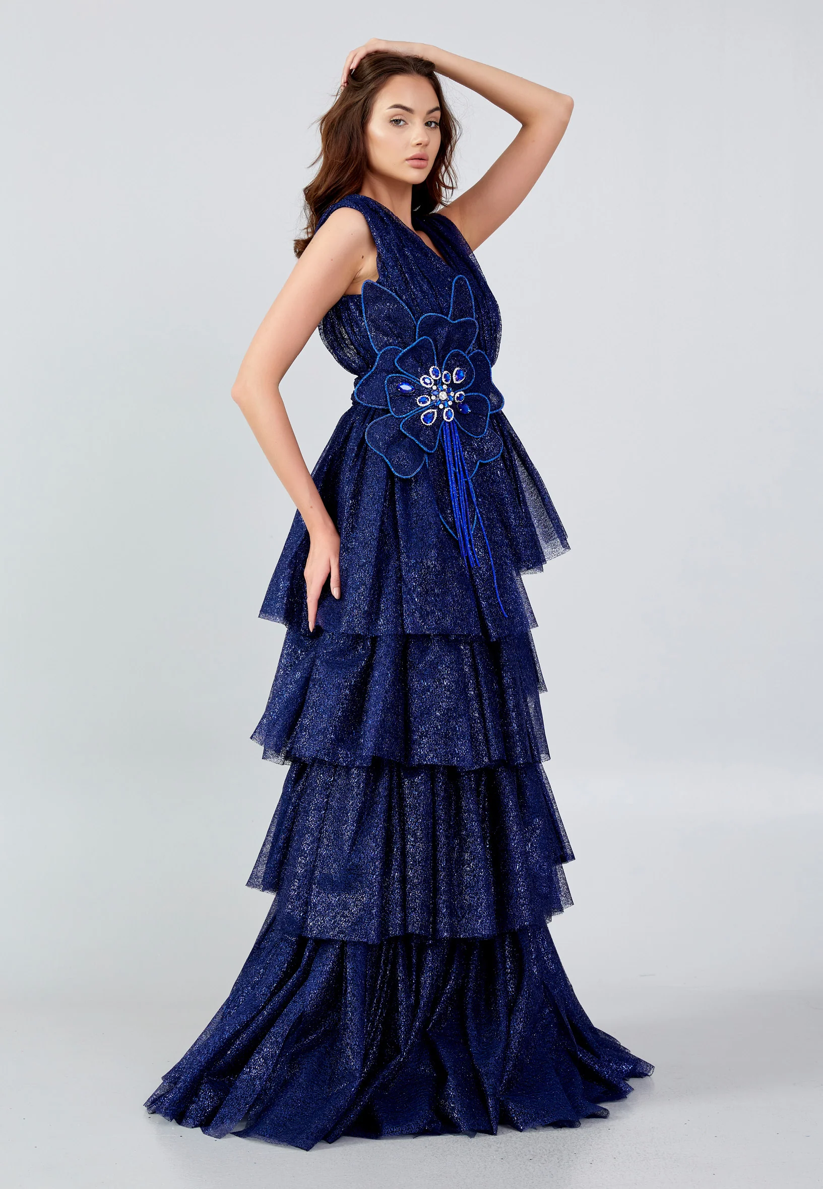 Sleeveless Maxi Tulle Column Regular Prom Dress mtn88147 - Image 7