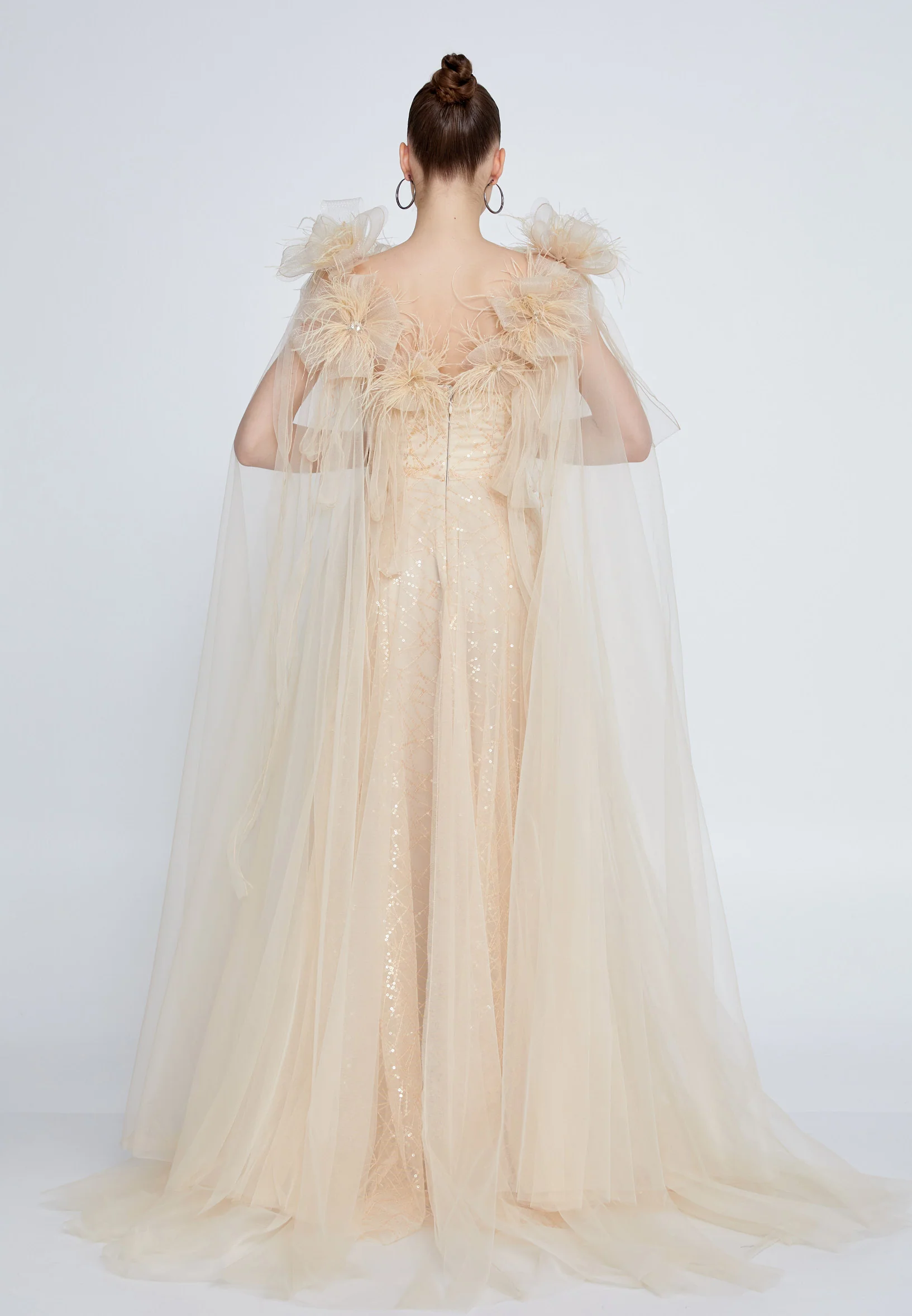 Sleeveless Maxi Tulle Column Regular Prom Dress omn0118 - Image 2