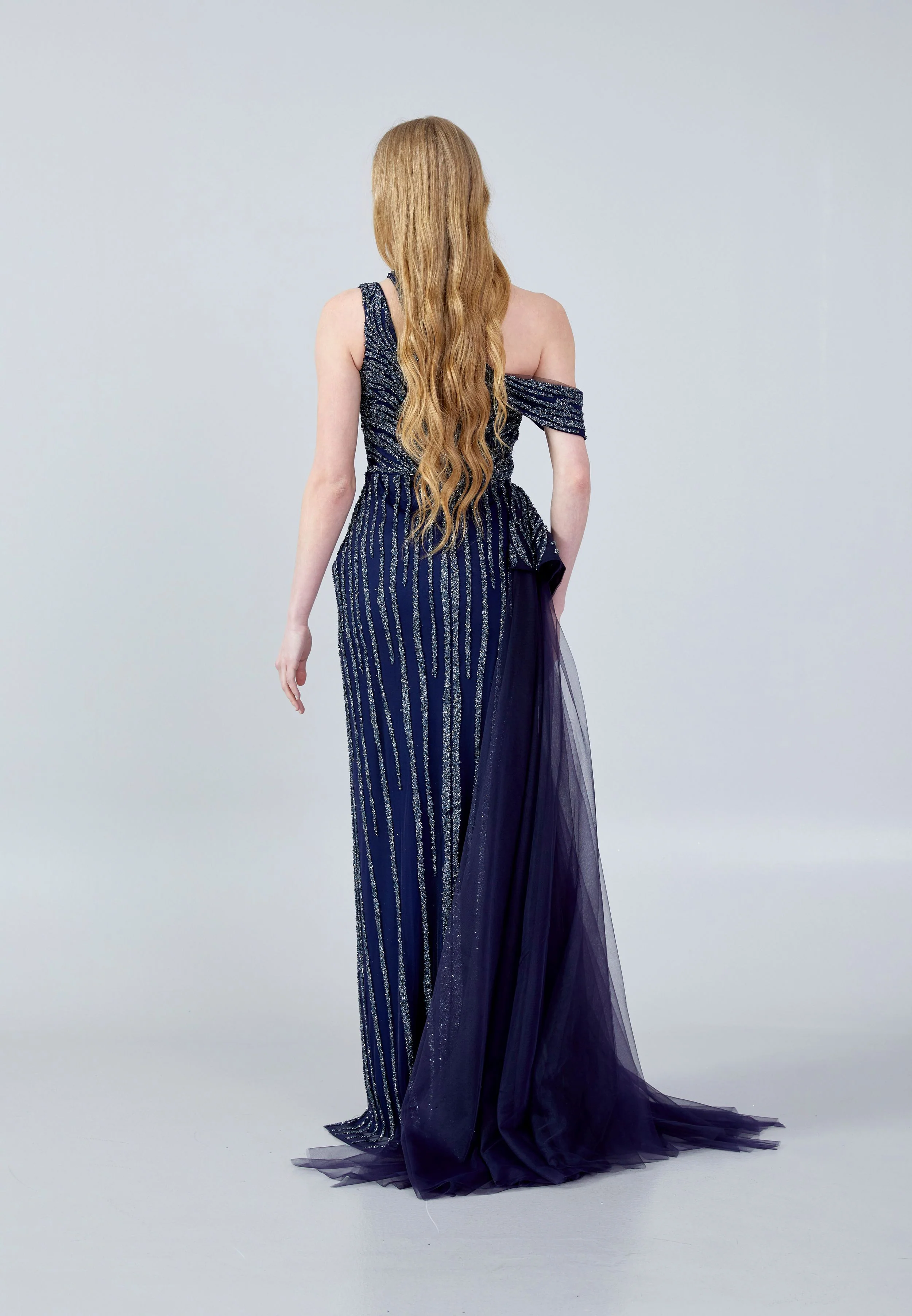 Sleeveless Maxi Tulle Column Regular Wedding Guest Dress aln1635 - Image 14