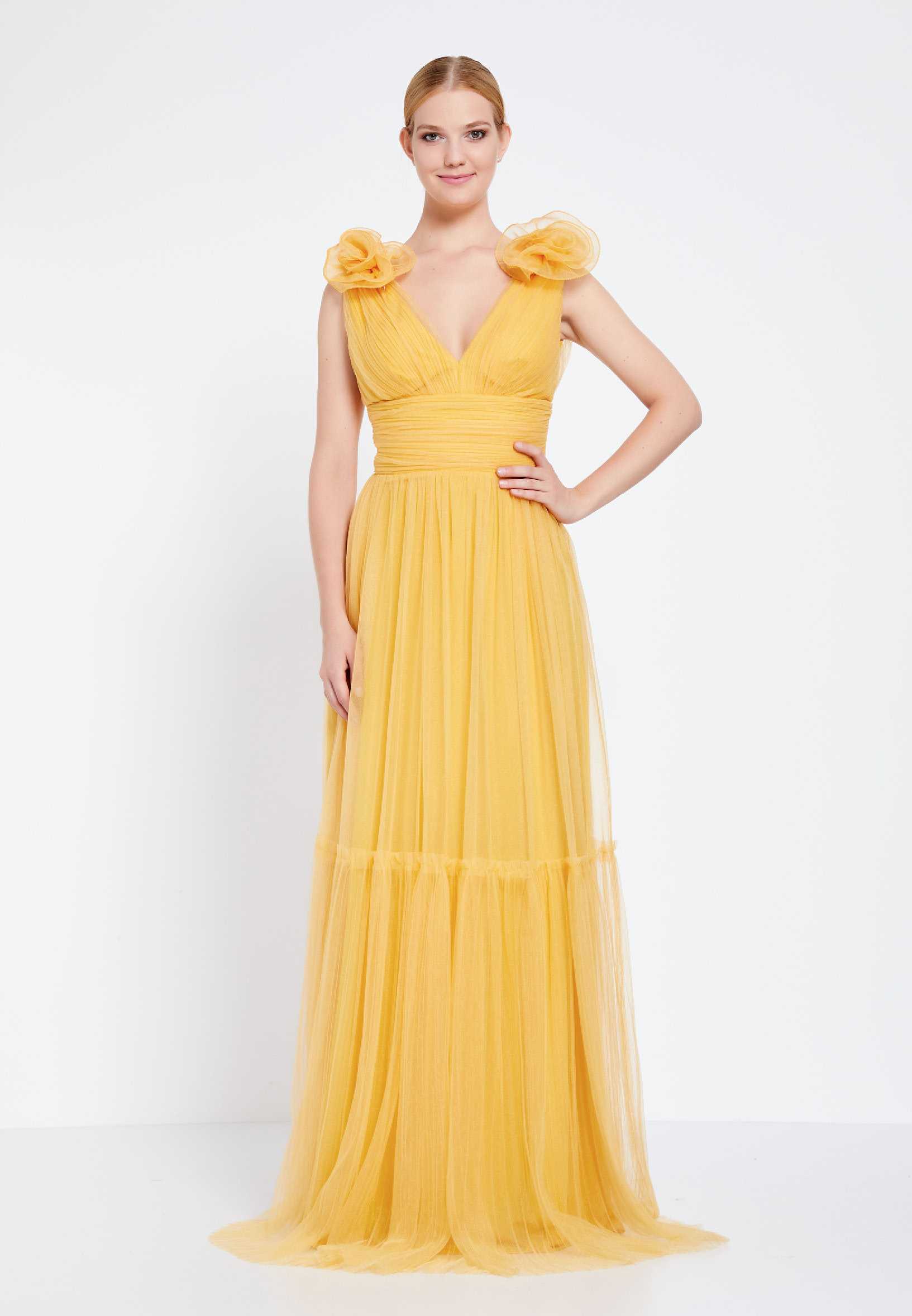 Sleeveless Maxi Tulle Column Regular Wedding Guest Dress brq1232 - Image 13