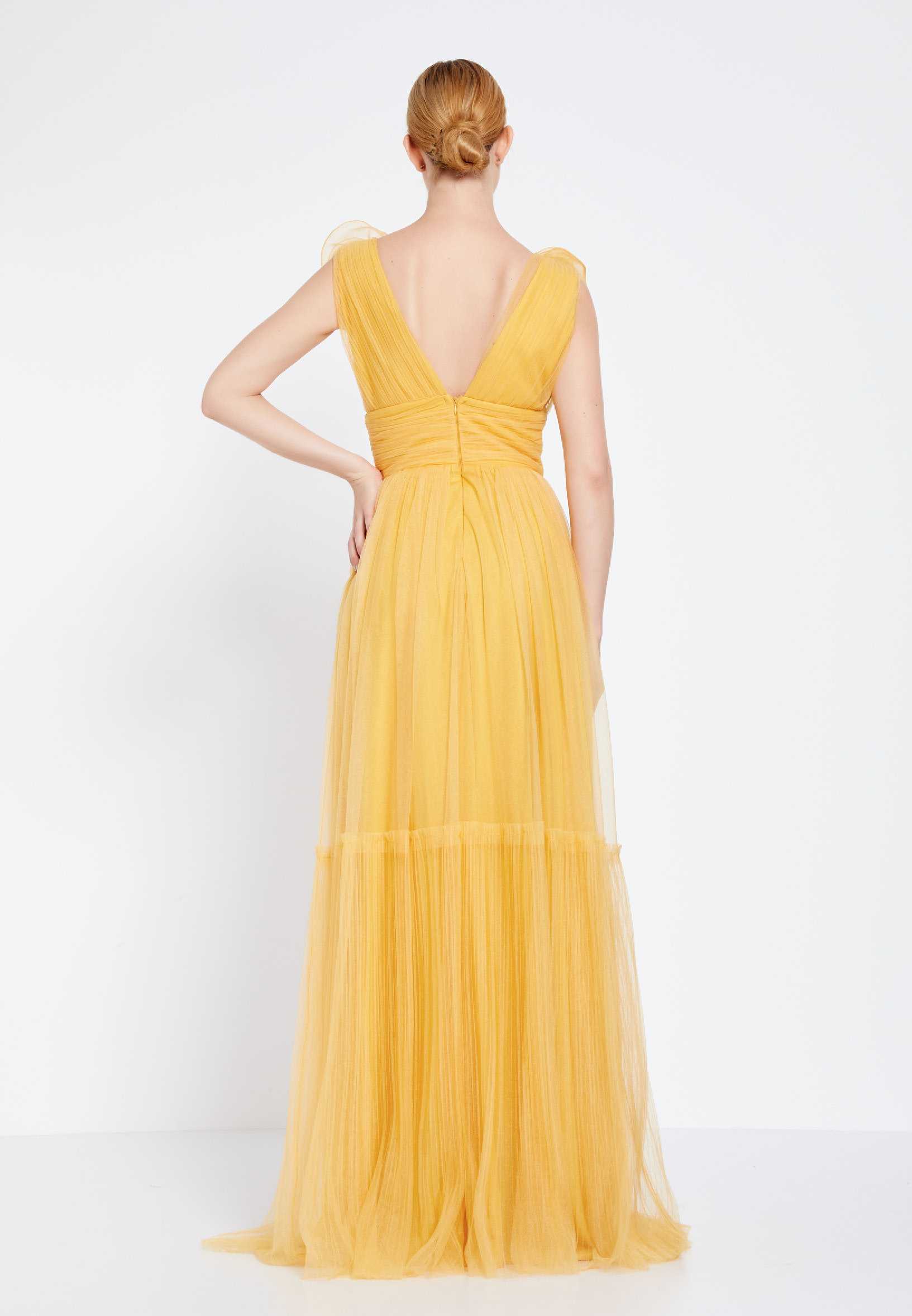 Sleeveless Maxi Tulle Column Regular Wedding Guest Dress brq1232 - Image 14