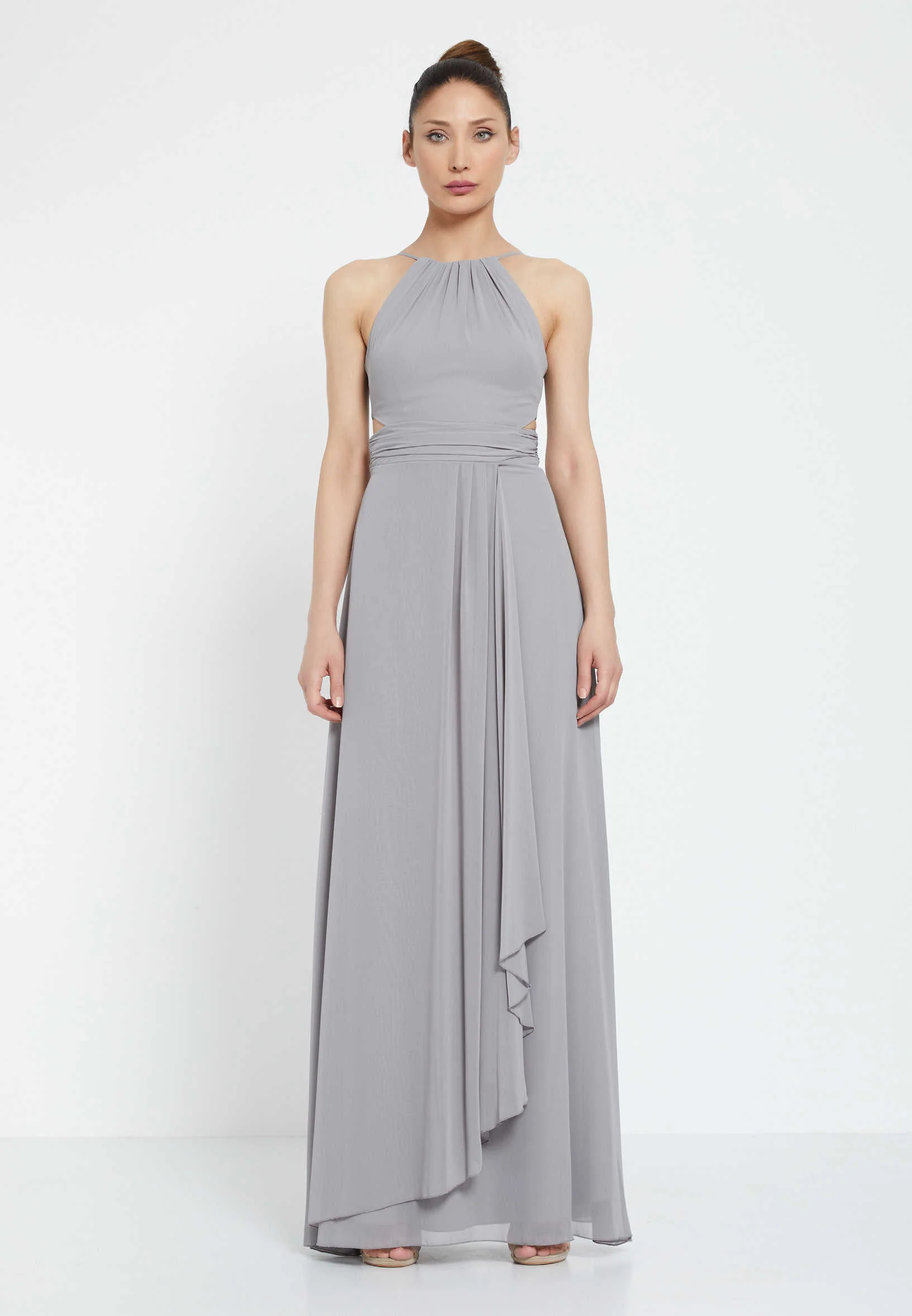 Sleeveless Maxi Tulle Column Regular Wedding Guest Dress drd8166-kb