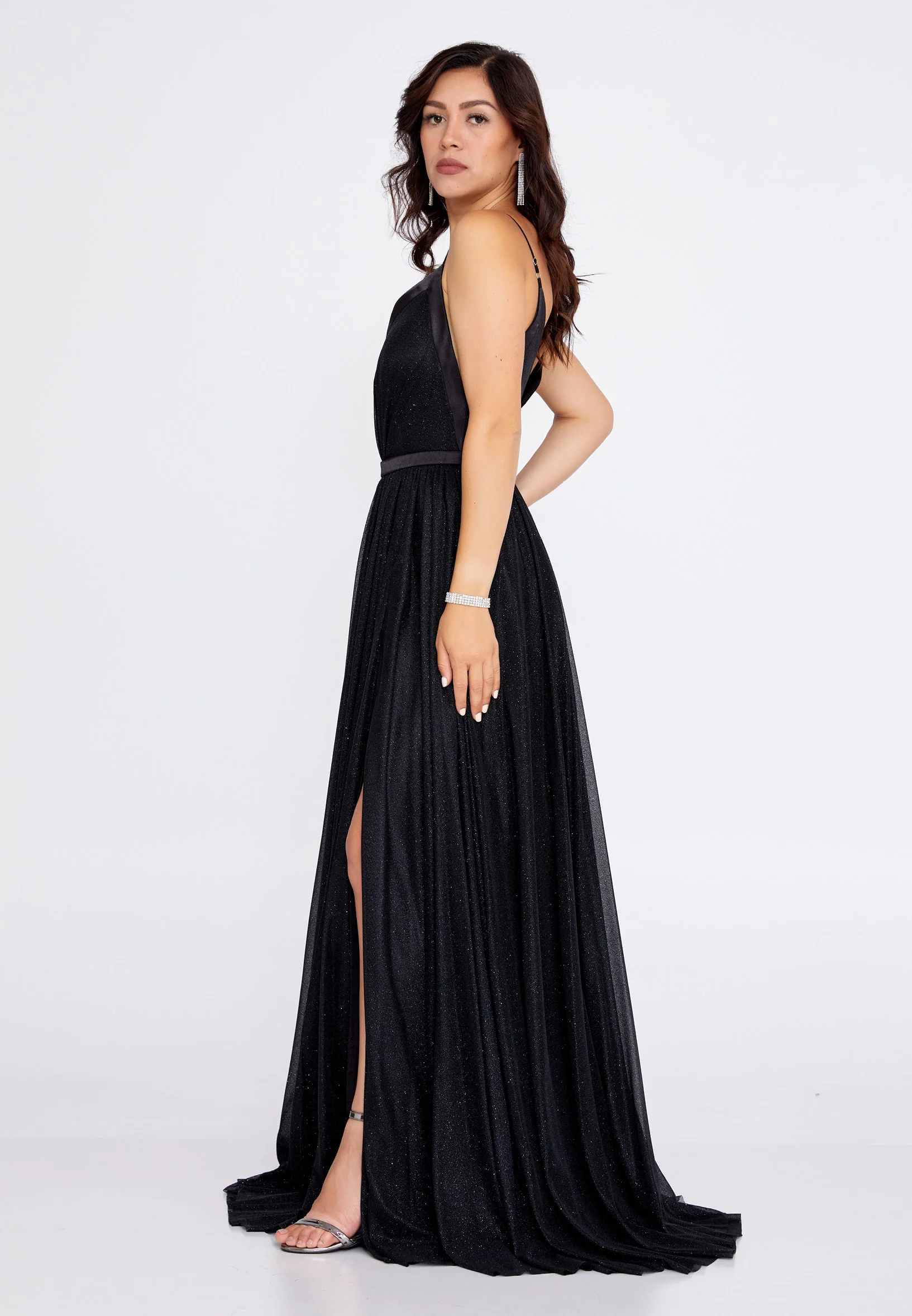 Sleeveless Maxi Tulle Column Regular Wedding Guest Dress pau4244 - Image 3
