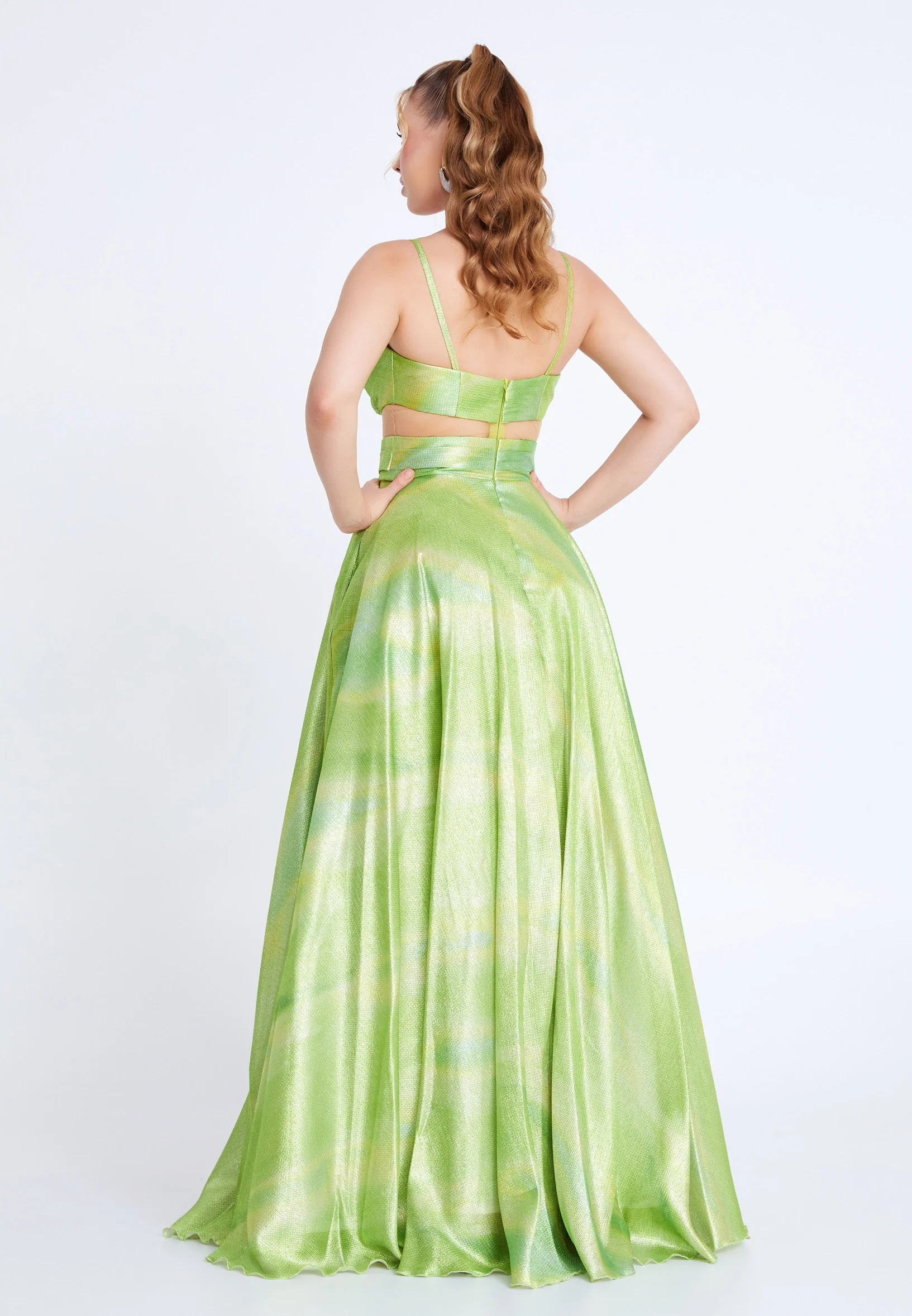 Sleeveless Maxi Tulle Column Regular Wedding Guest Dress prl739 - Image 12