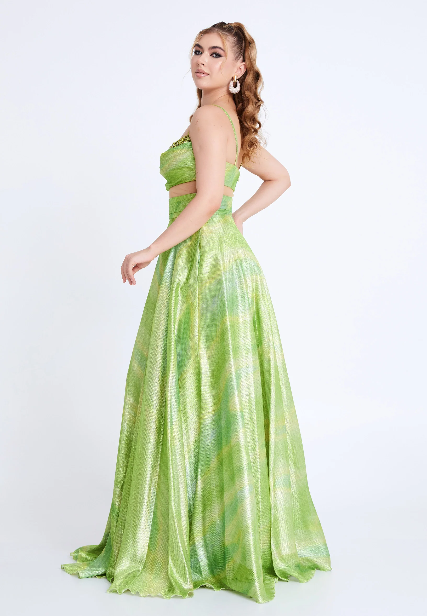 Sleeveless Maxi Tulle Column Regular Wedding Guest Dress prl739 - Image 13