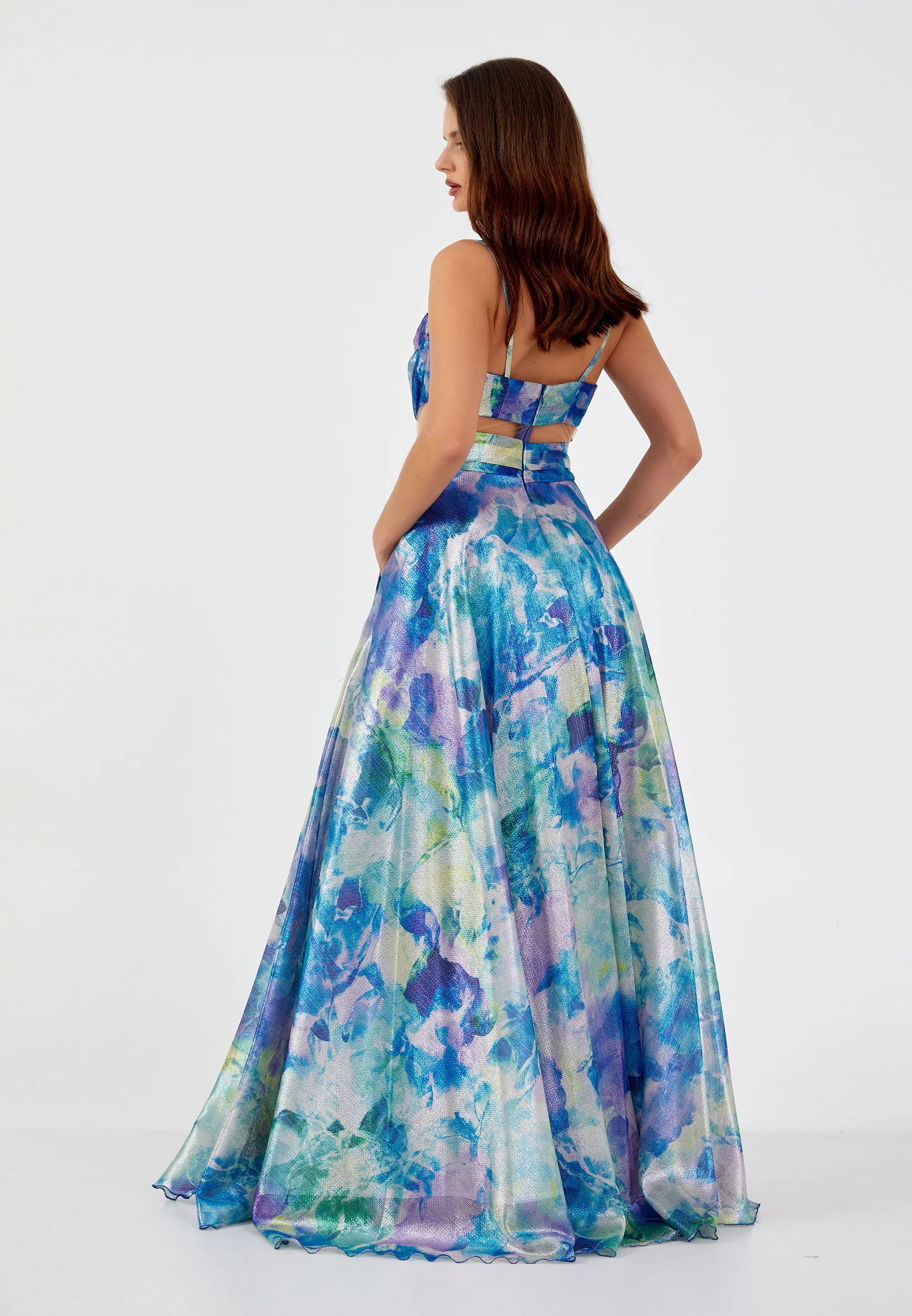 Sleeveless Maxi Tulle Column Regular Wedding Guest Dress prl739 - Image 2