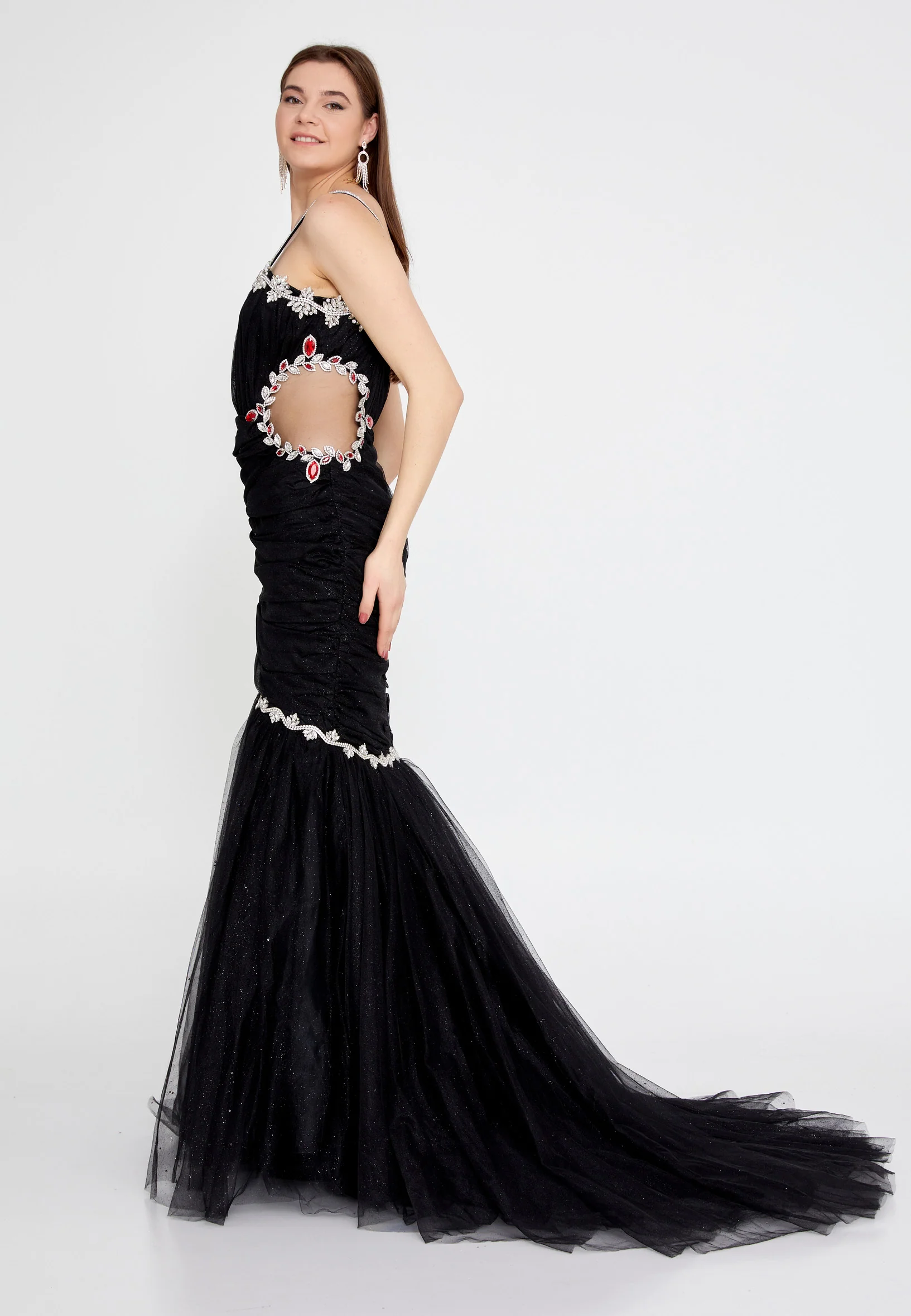 Sleeveless Maxi Tulle Fit & Flare Regular Prom Dress mtn2285 - Image 14
