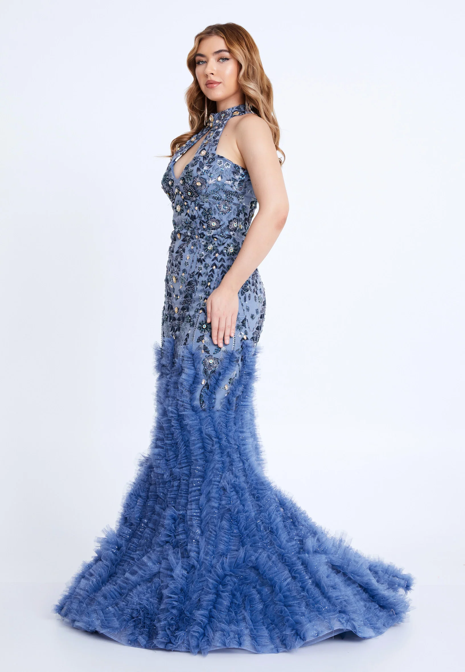 Sleeveless Maxi Tulle Fit & Flare Regular Prom Dress mtn88188 - Image 11