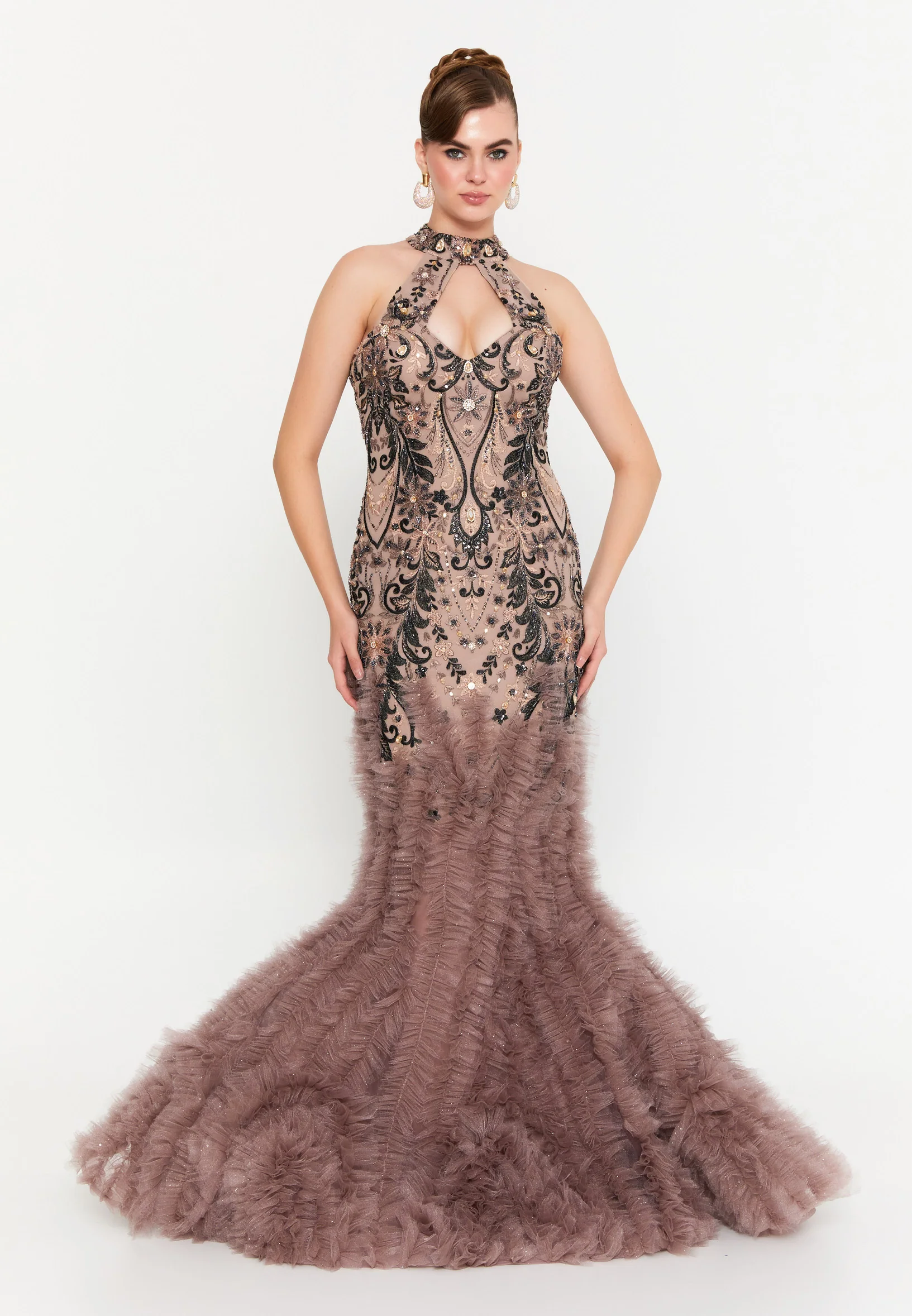 Sleeveless Maxi Tulle Fit & Flare Regular Prom Dress mtn88188 - Image 13
