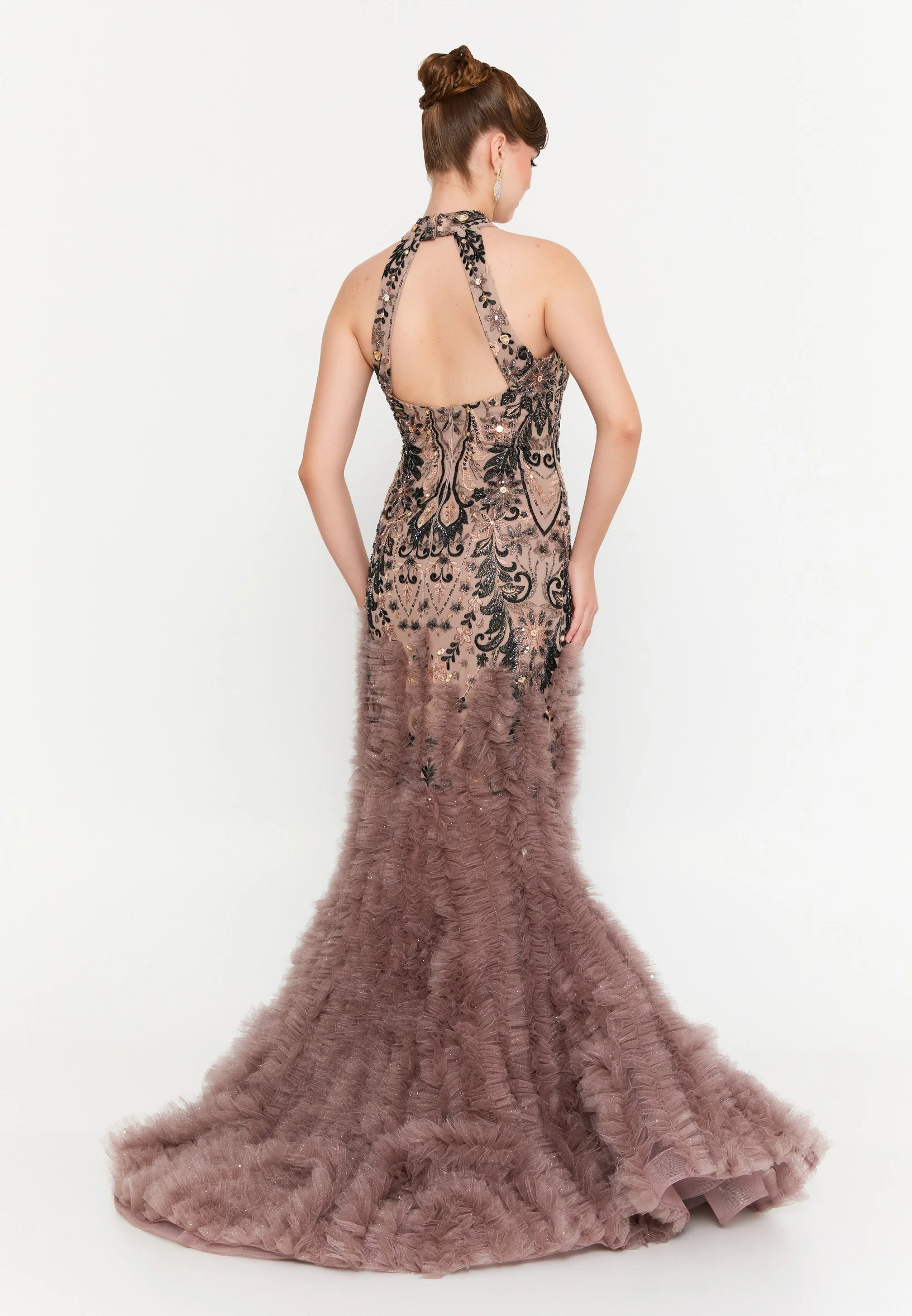 Sleeveless Maxi Tulle Fit & Flare Regular Prom Dress mtn88188 - Image 14
