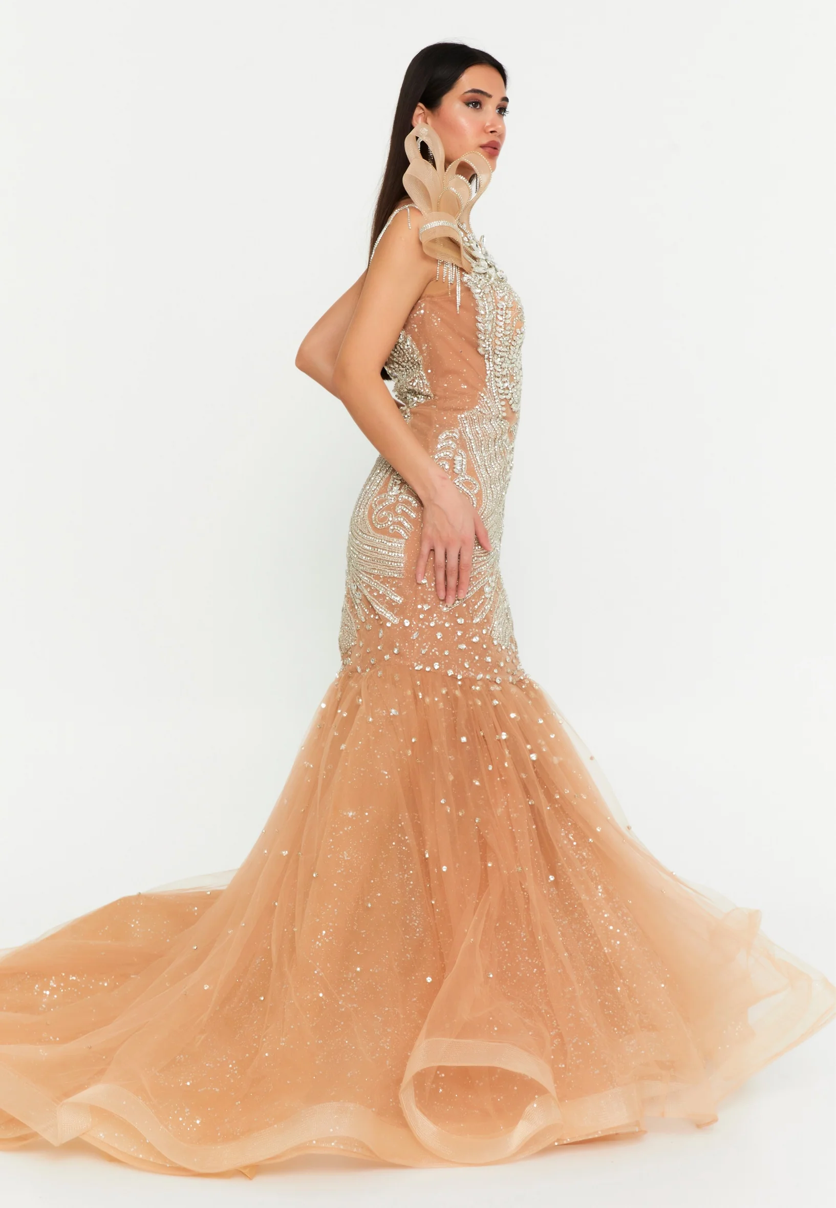 Sleeveless Maxi Tulle Fit & Flare Regular Prom Dress mtn88194 - Image 11