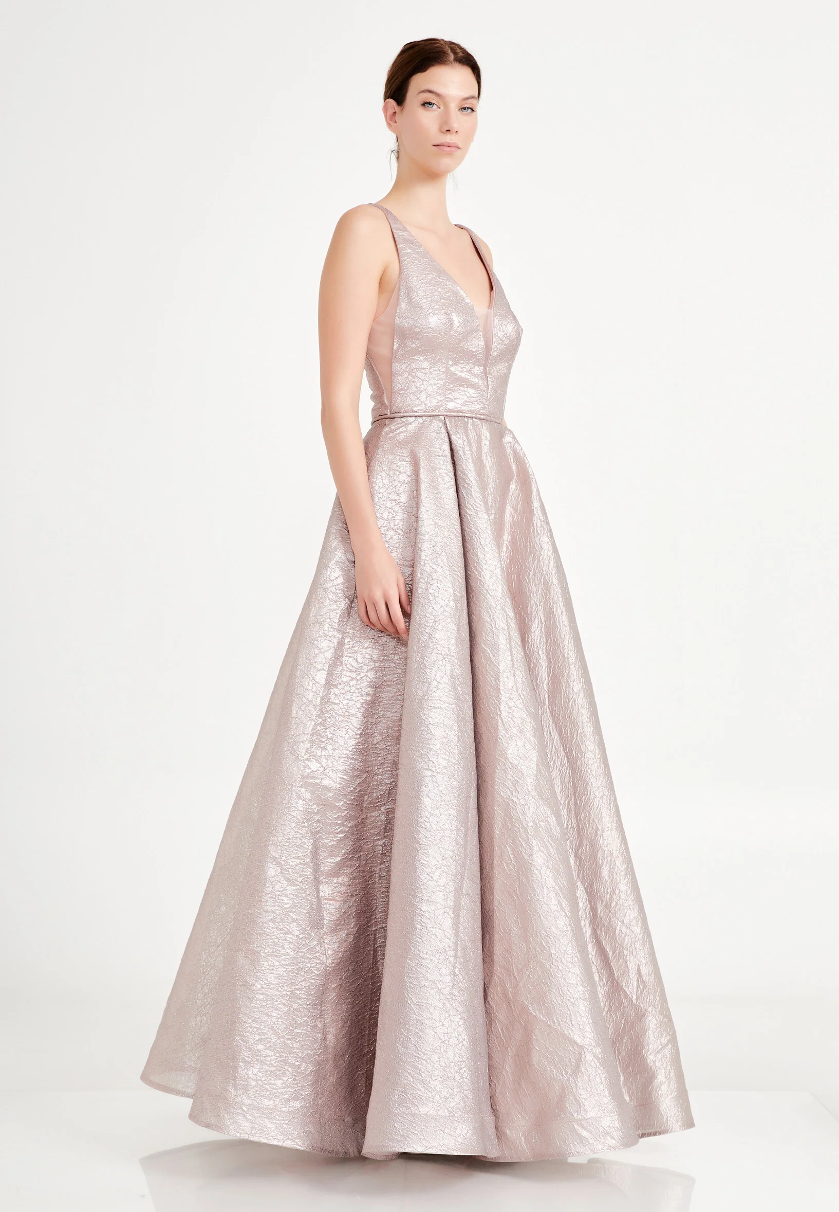 Sleeveless Maxi Tulle Gown Regular Prom Dress ron7002-1 - Image 7