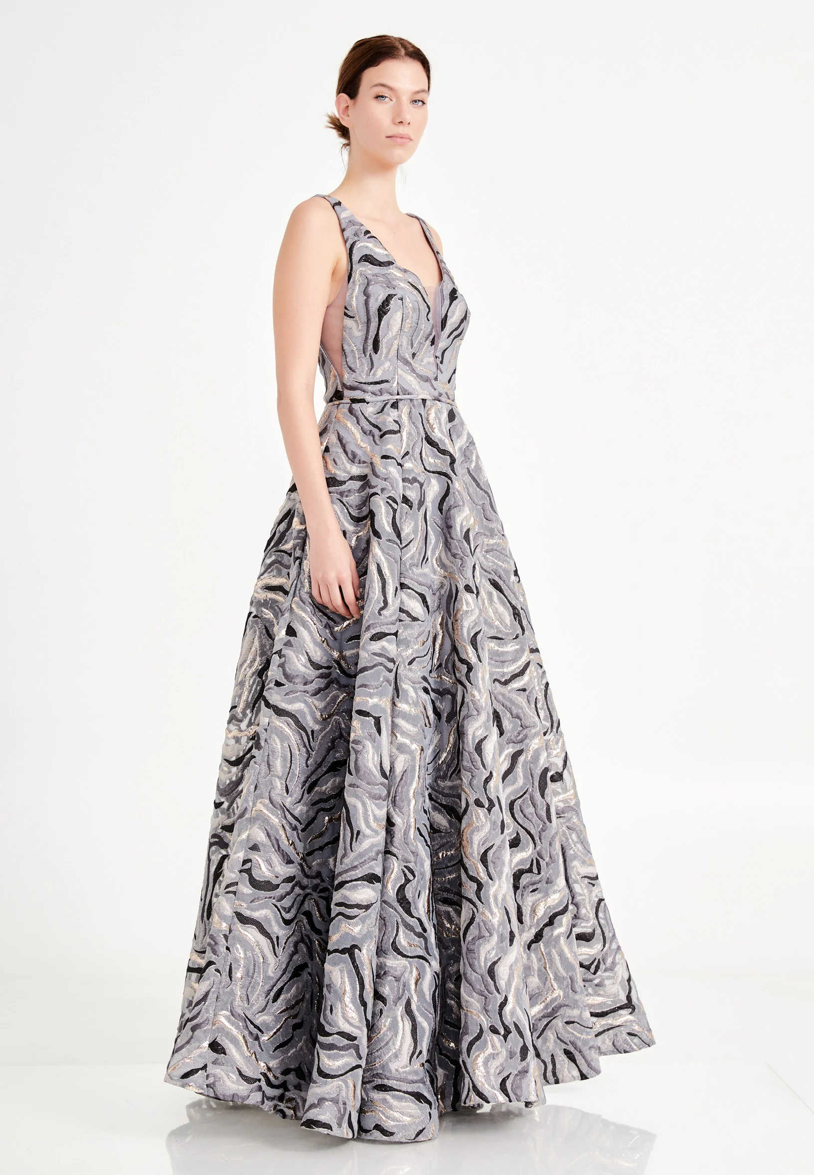 Sleeveless Maxi Tulle Gown Regular Prom Dress ron7002 - Image 11