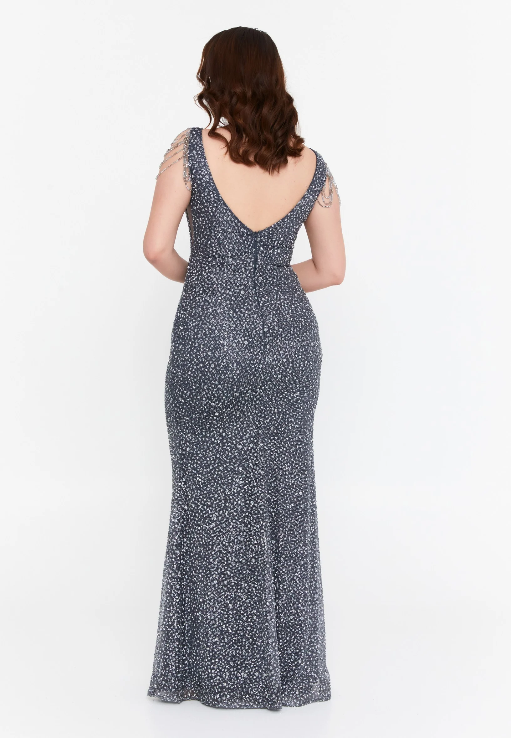Sleeveless Maxi Tulle Mermaid Plus Size Wedding Guest Dress aln01709 - Image 10