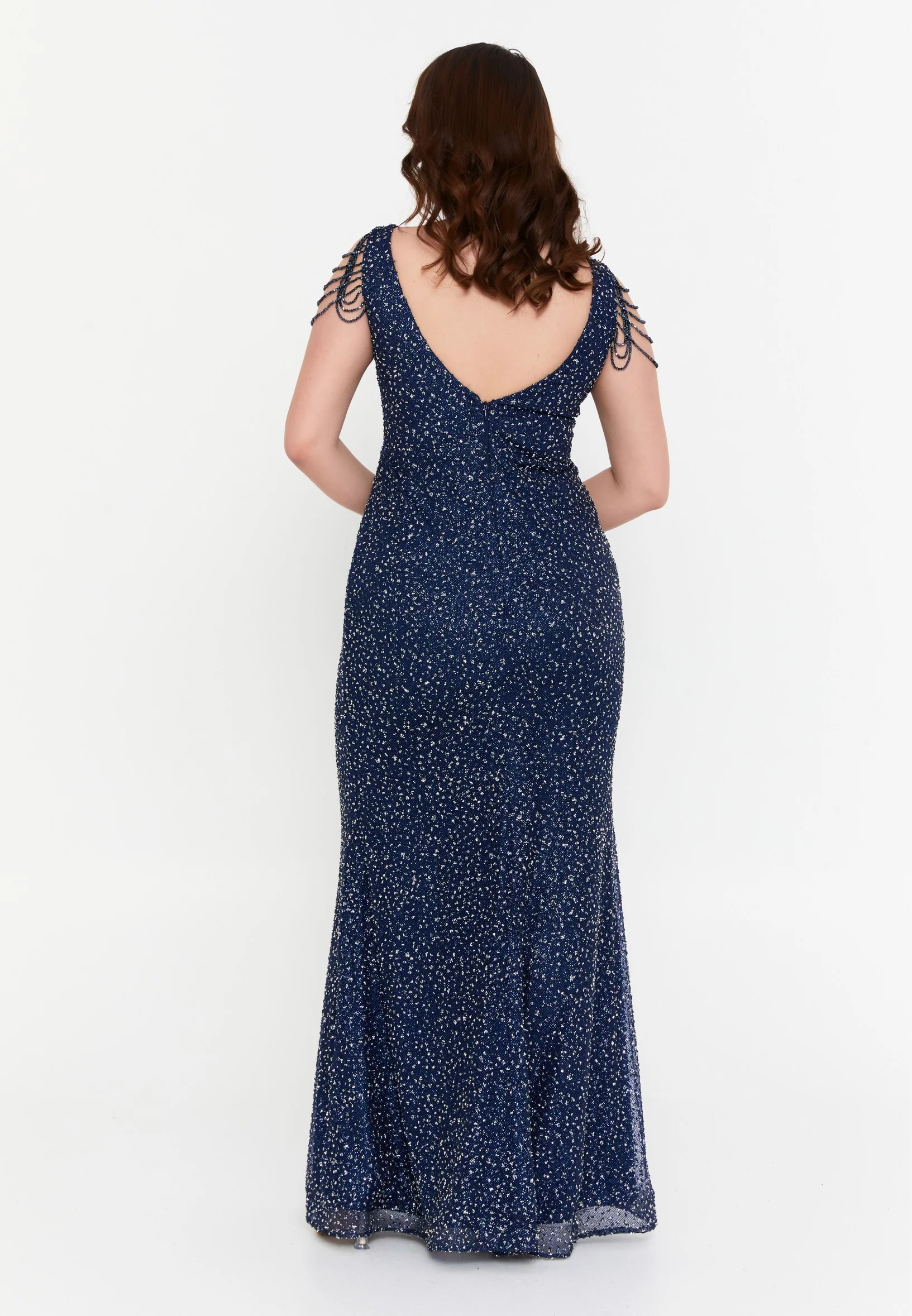 Sleeveless Maxi Tulle Mermaid Plus Size Wedding Guest Dress aln01709 - Image 26
