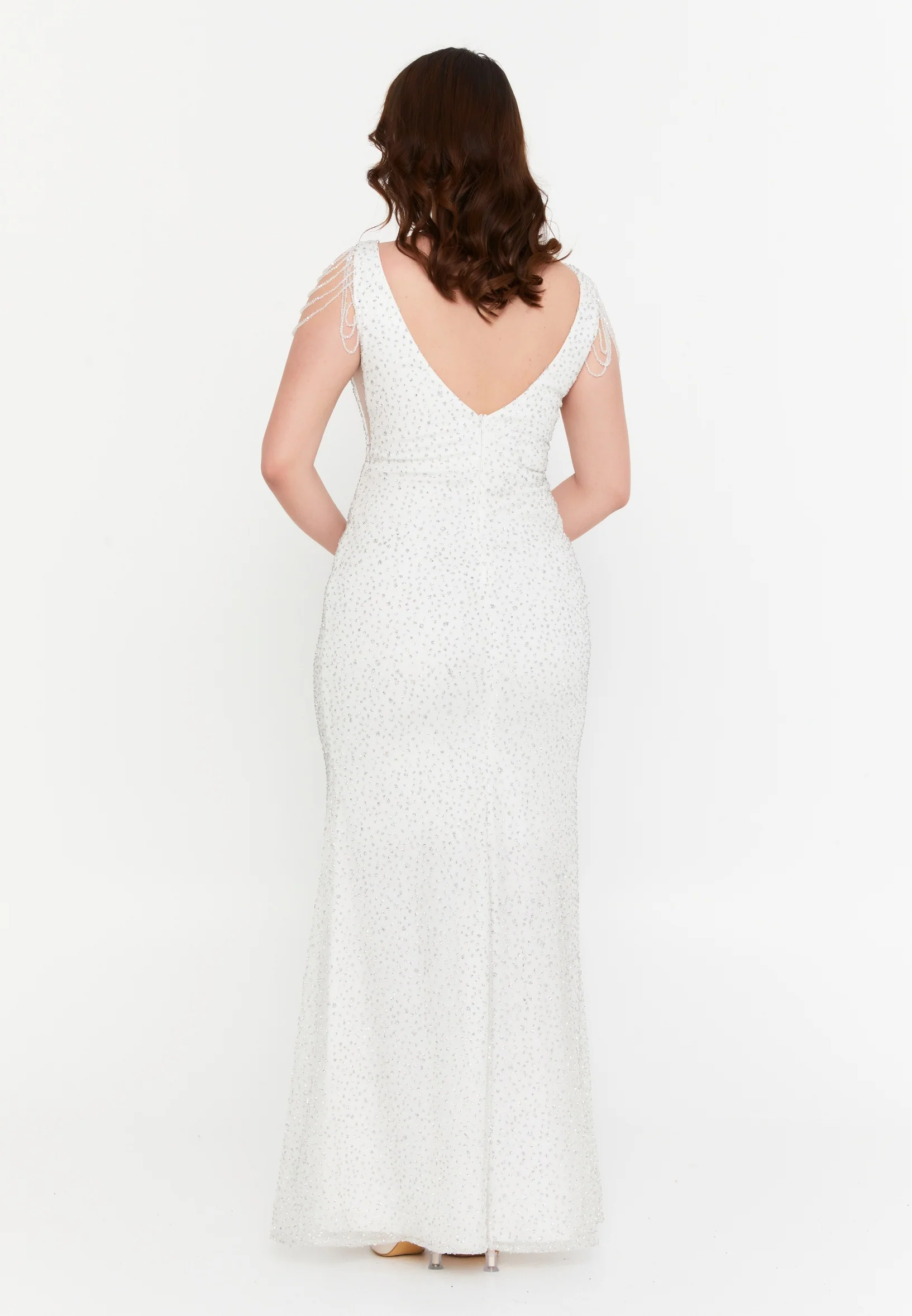 Sleeveless Maxi Tulle Mermaid Plus Size Wedding Guest Dress aln01709 - Image 6