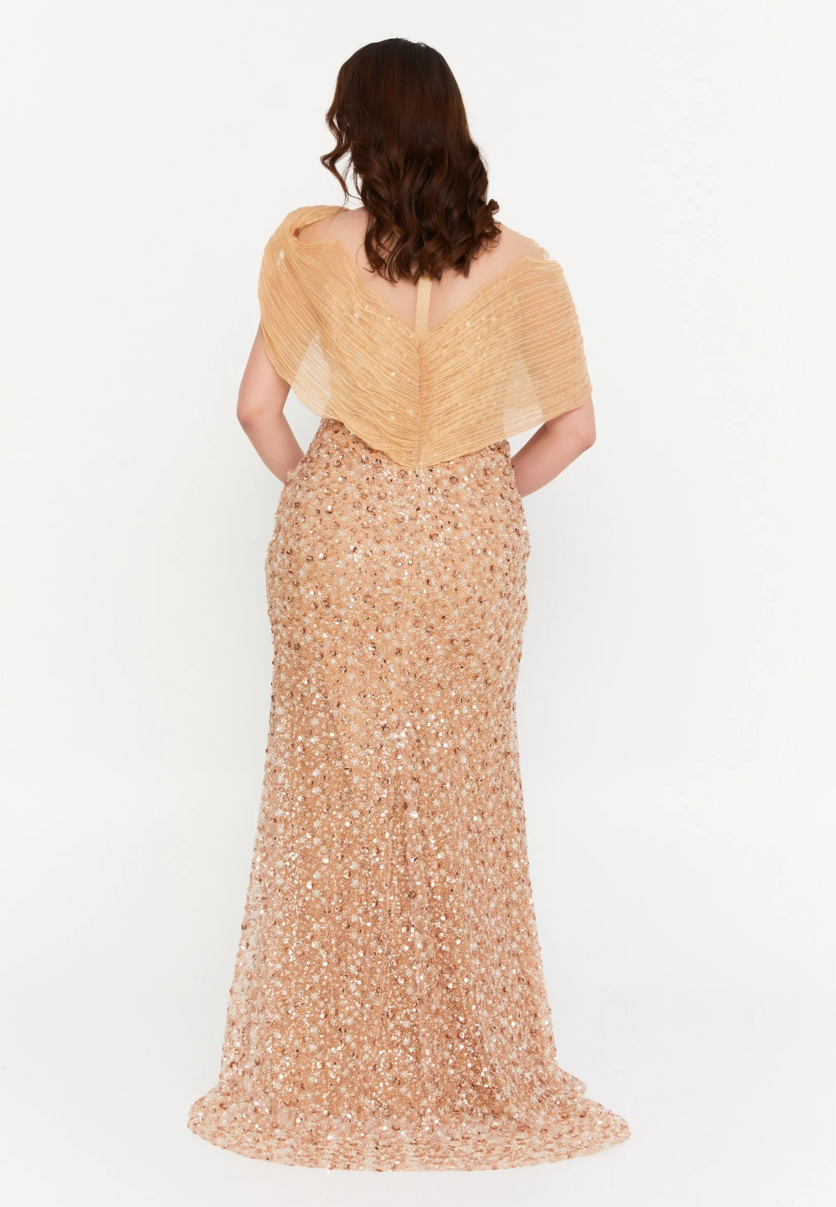 Sleeveless Maxi Tulle Mermaid Plus Size Wedding Guest Dress aln1826 - Image 6