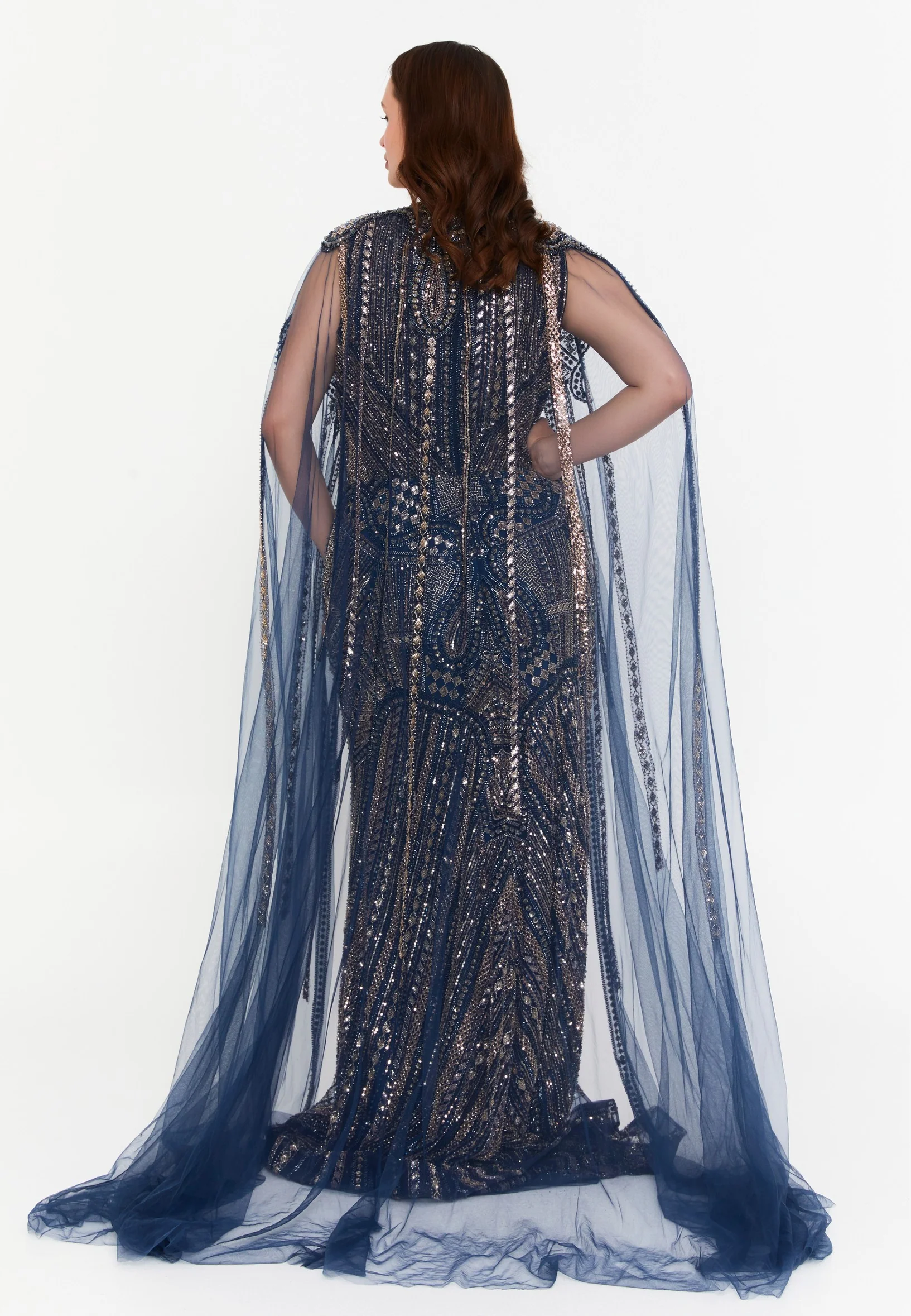 Sleeveless Maxi Tulle Mermaid Plus Size Wedding Guest Dress mti1071 - Image 10