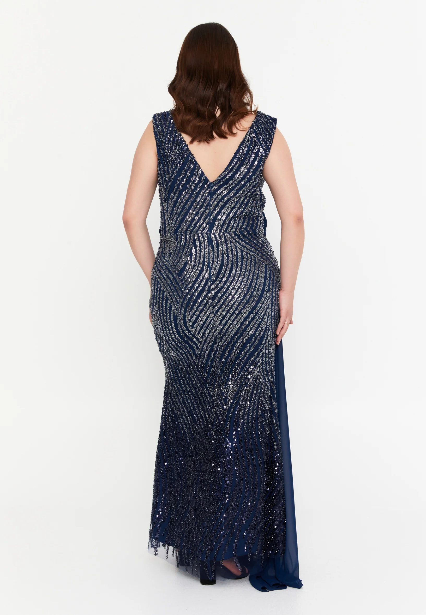 Sleeveless Maxi Tulle Mermaid Plus Size Wedding Guest Dress mtr99126 - Image 14