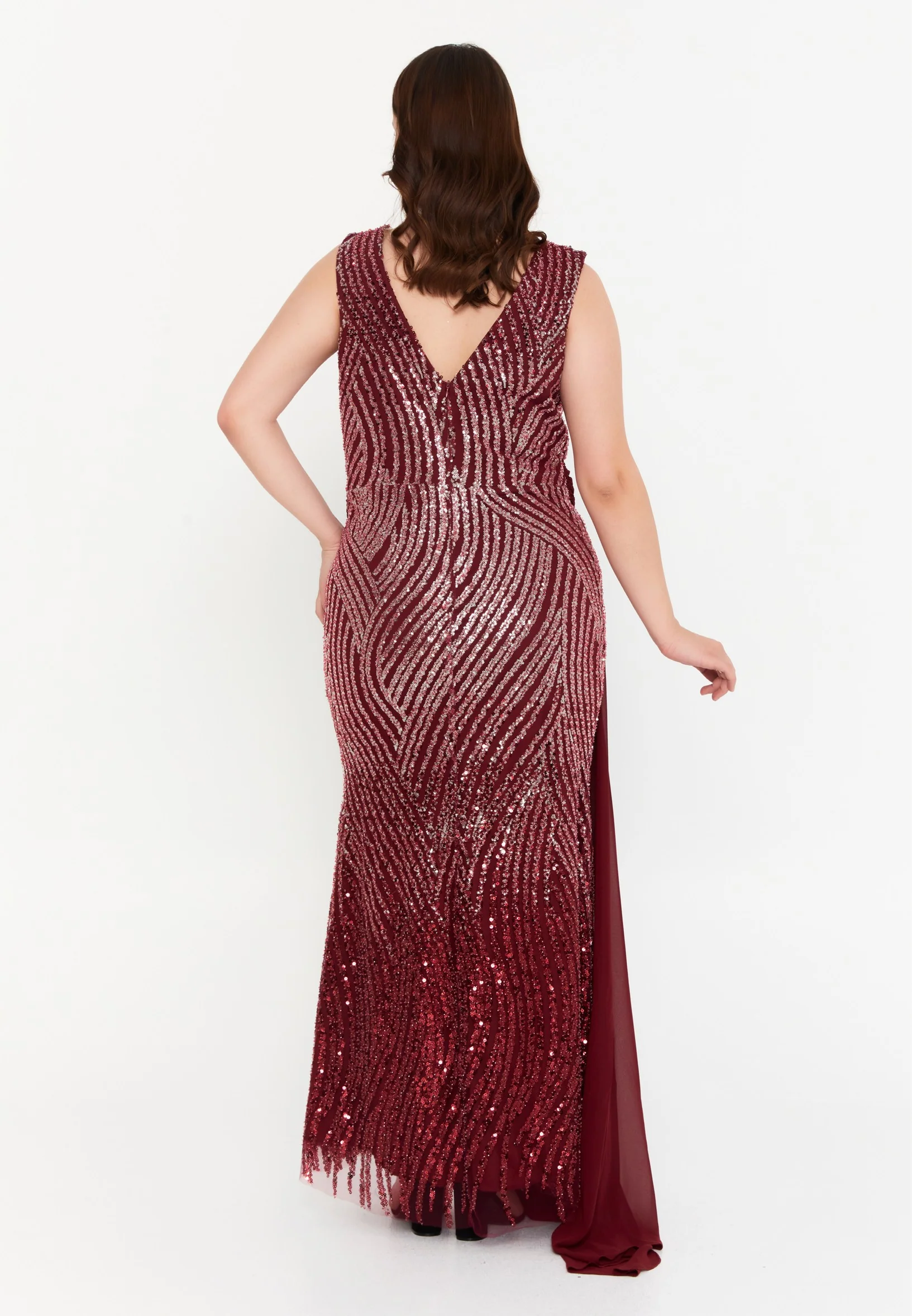Sleeveless Maxi Tulle Mermaid Plus Size Wedding Guest Dress mtr99126 - Image 6