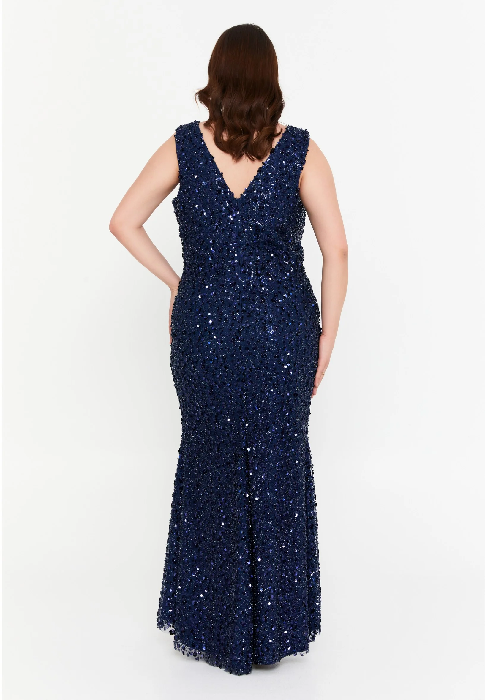 Sleeveless Maxi Tulle Mermaid Plus Size Wedding Guest Dress mtr99128 - Image 10