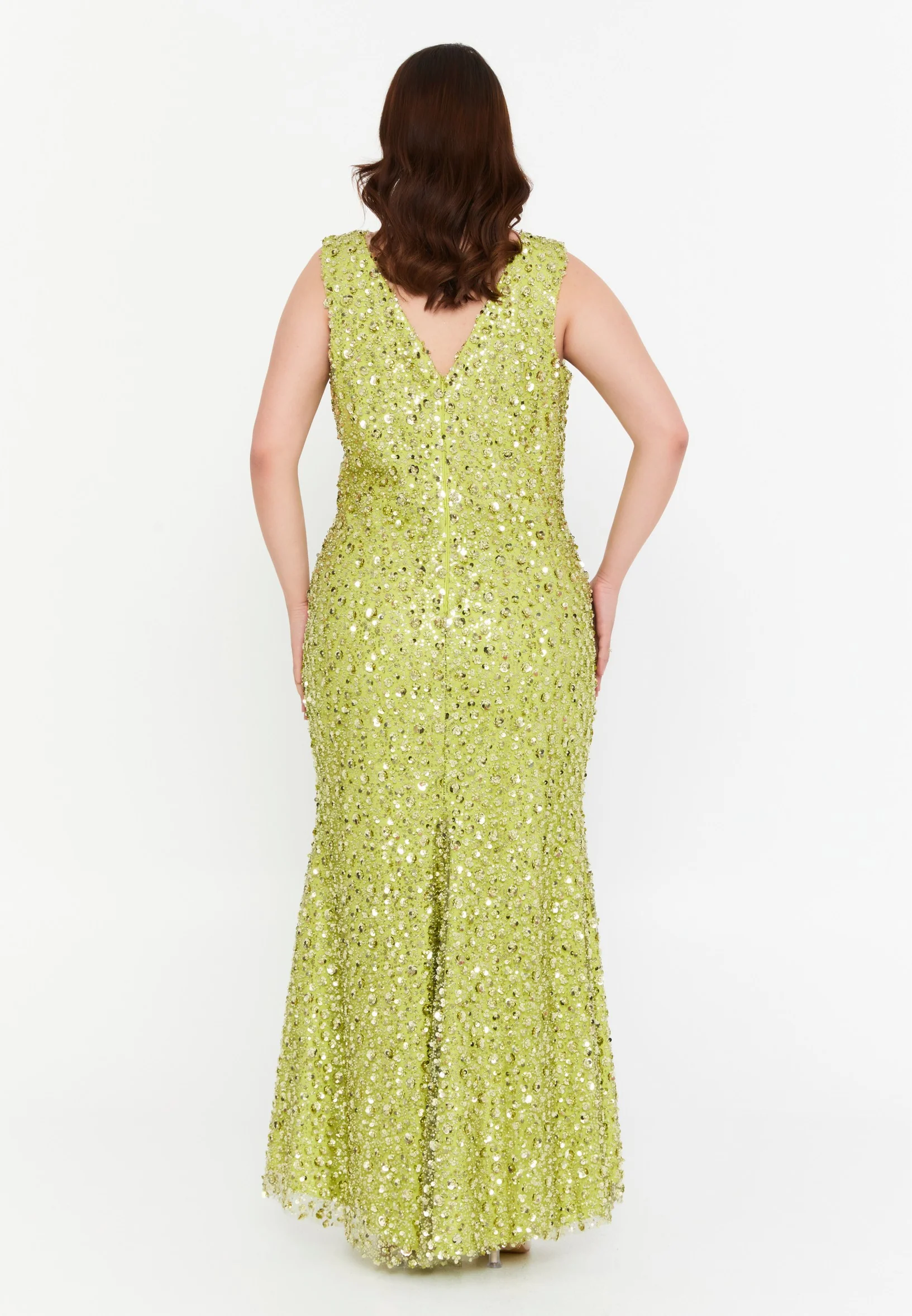 Sleeveless Maxi Tulle Mermaid Plus Size Wedding Guest Dress mtr99128 - Image 14