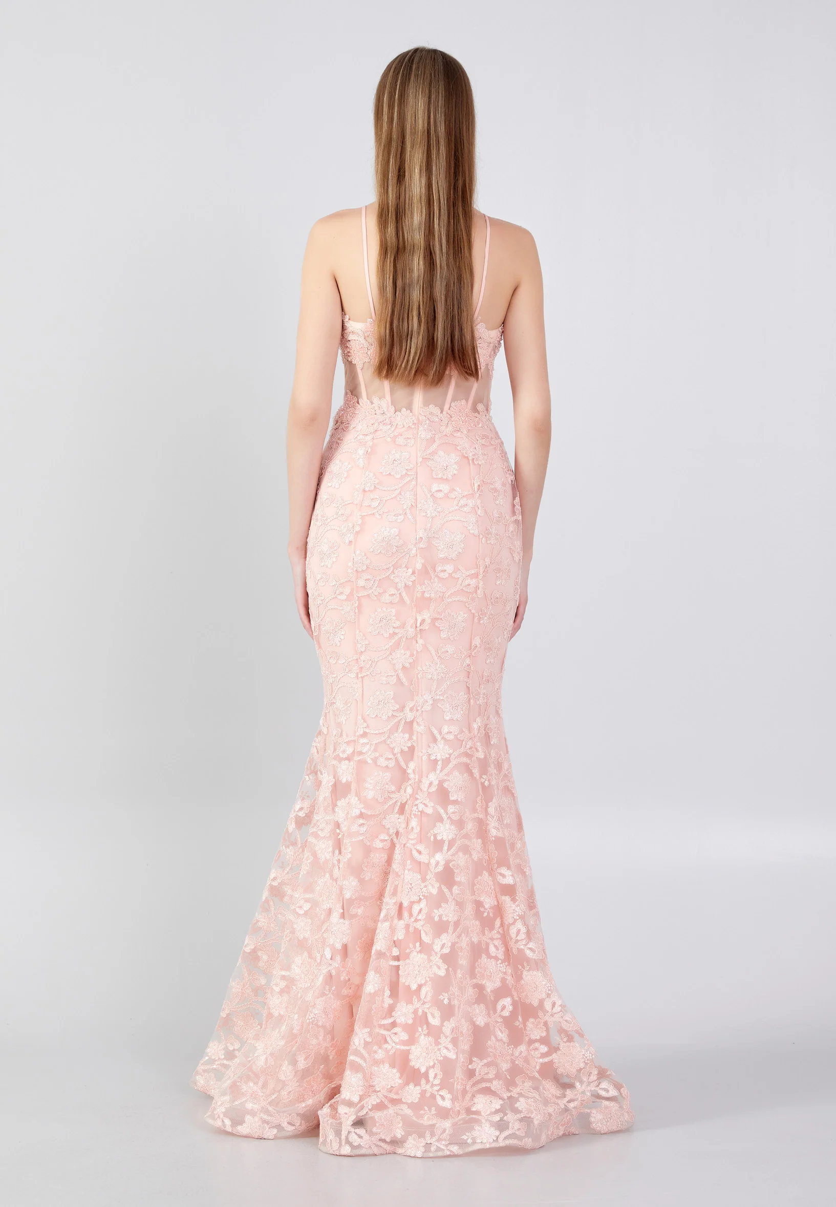 Sleeveless Maxi Tulle Mermaid Regular Evening Dress liw1088 - Image 2