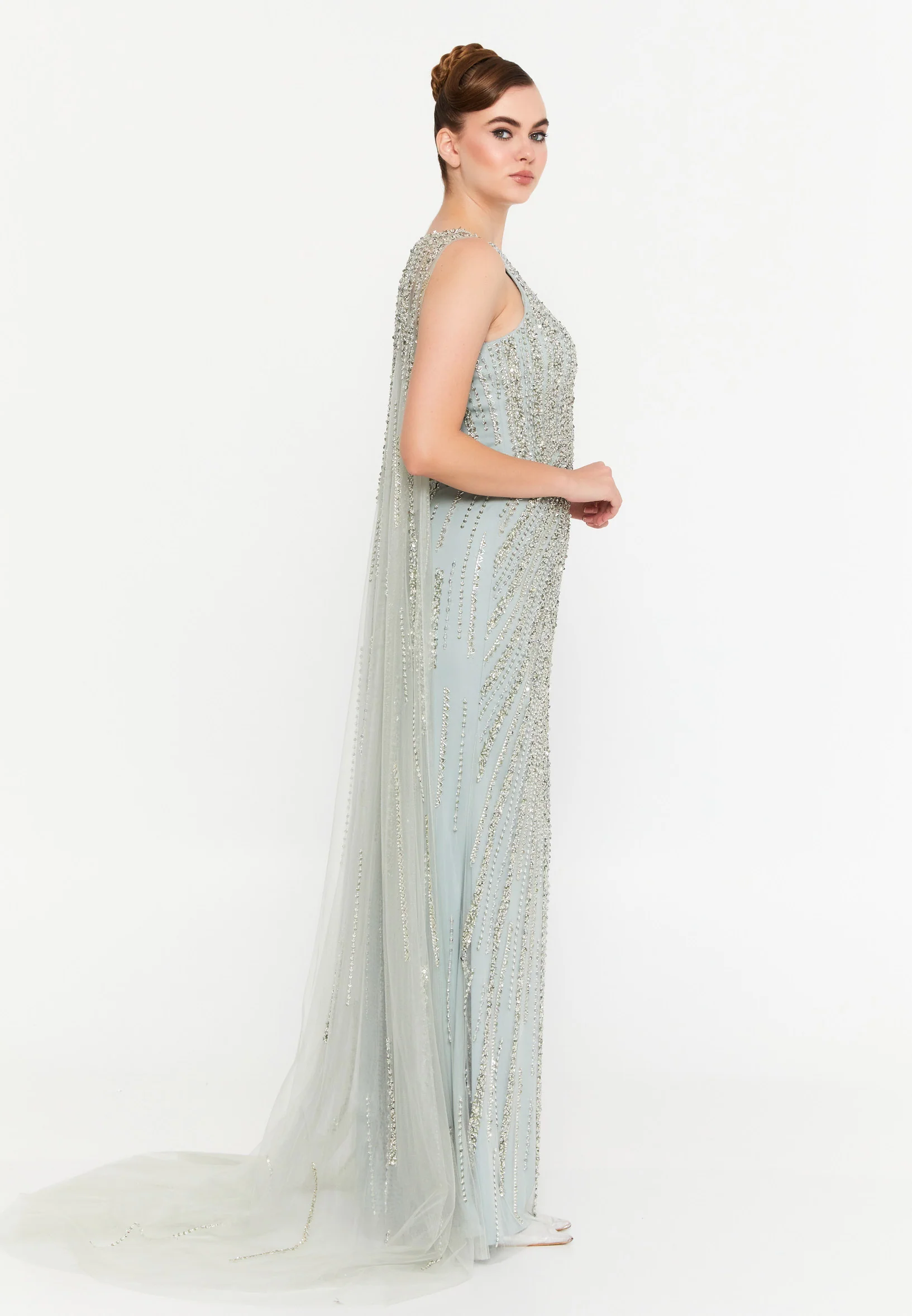 Sleeveless Maxi Tulle Mermaid Regular Prom Dress mti1301 - Image 11