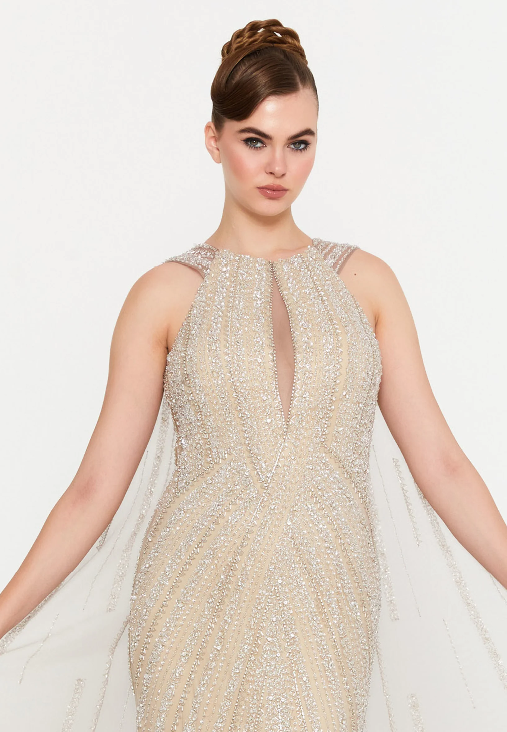 Sleeveless Maxi Tulle Mermaid Regular Prom Dress mti1301 - Image 4