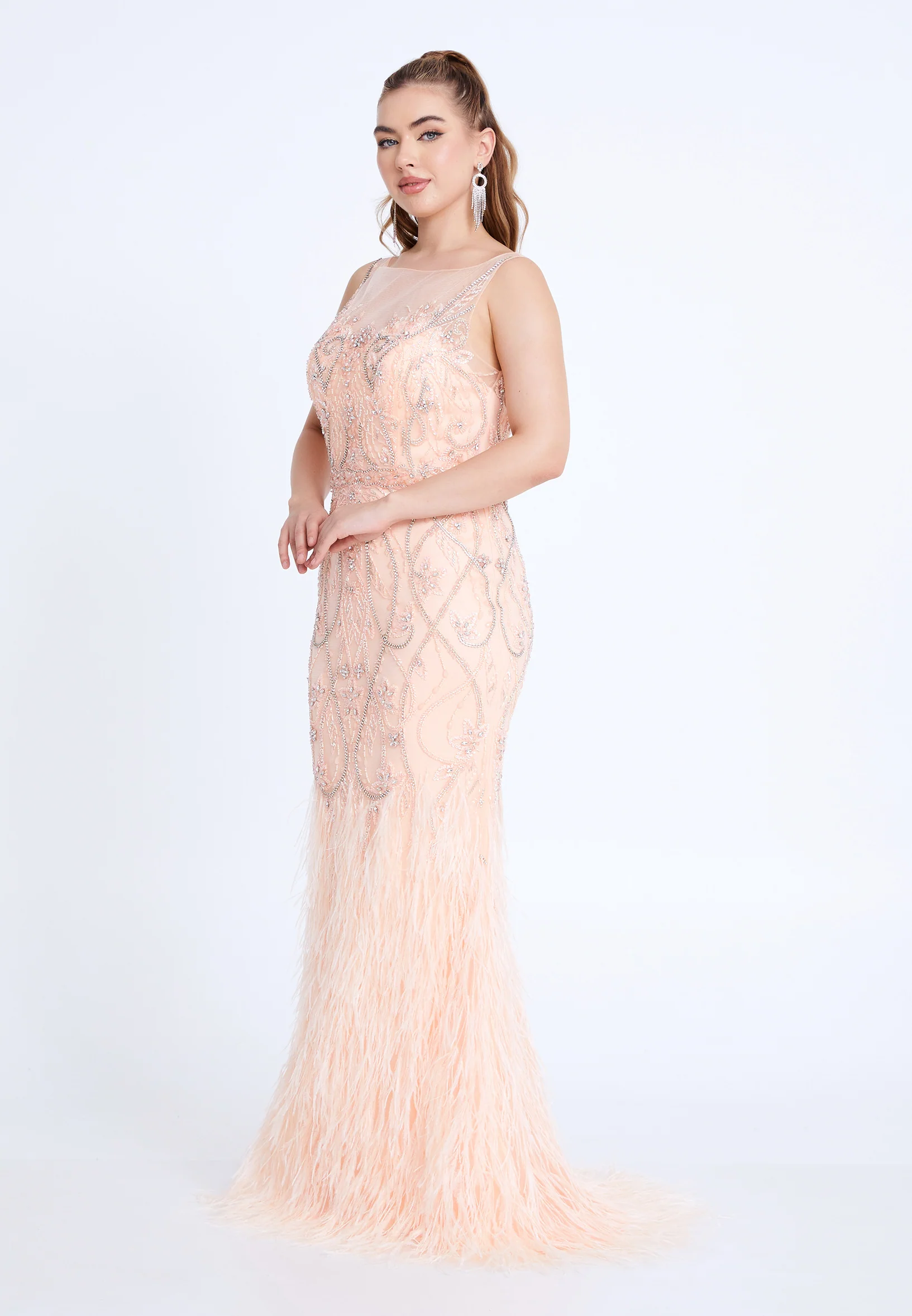 Sleeveless Maxi Tulle Mermaid Regular Prom Dress mti1401 - Image 11