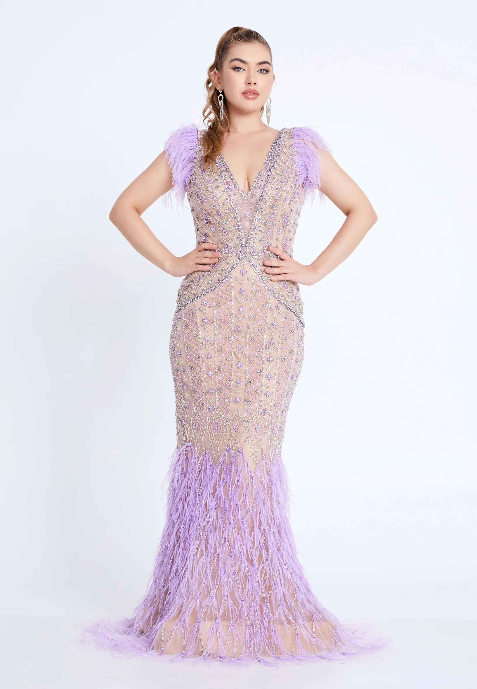 Sleeveless Maxi Tulle Mermaid Regular Prom Dress mti1403 - Image 5