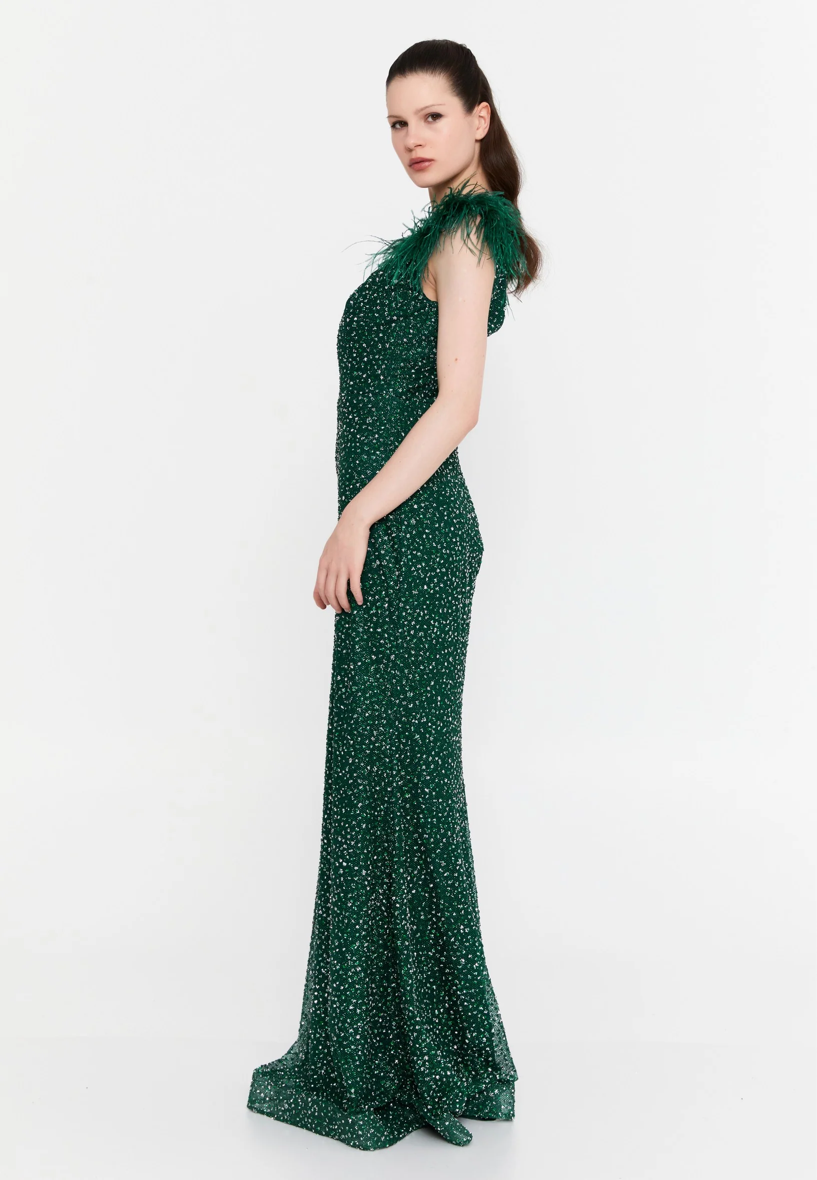 Sleeveless Maxi Tulle Mermaid Regular Wedding Guest Dress aln1691 - Image 11