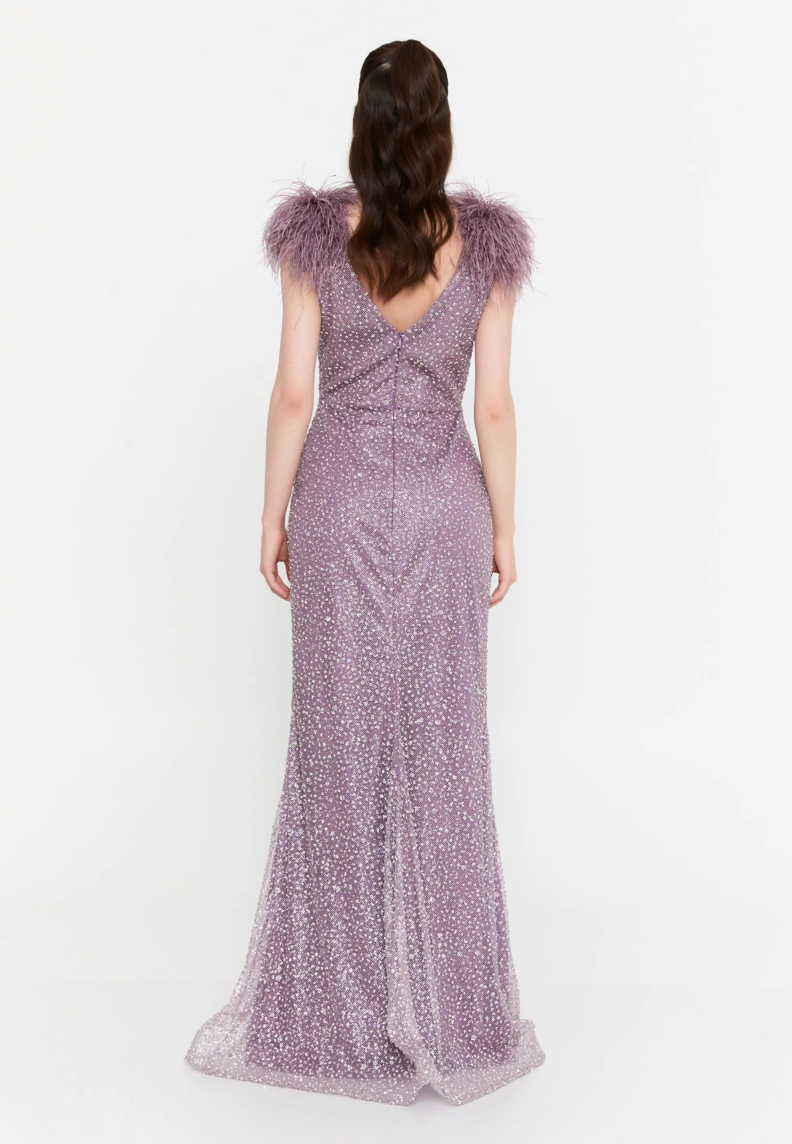 Sleeveless Maxi Tulle Mermaid Regular Wedding Guest Dress aln1691 - Image 18