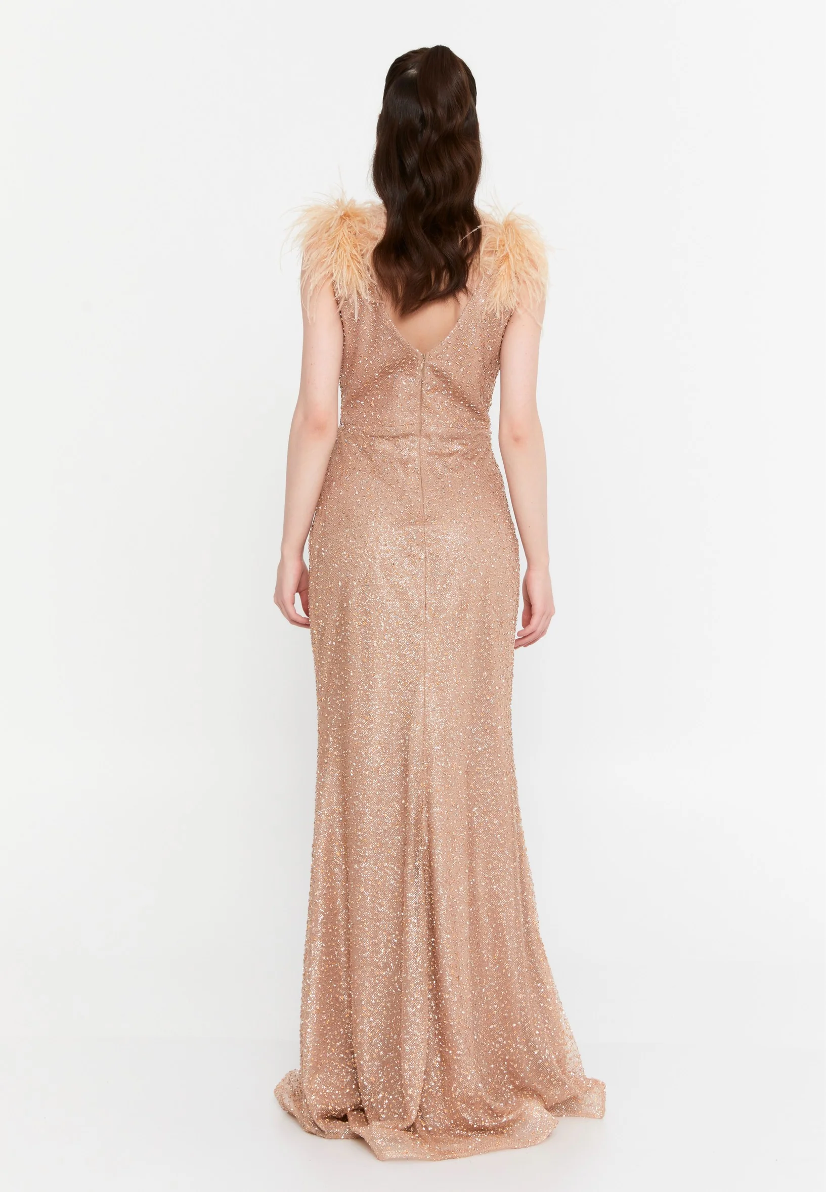 Sleeveless Maxi Tulle Mermaid Regular Wedding Guest Dress aln1691 - Image 22