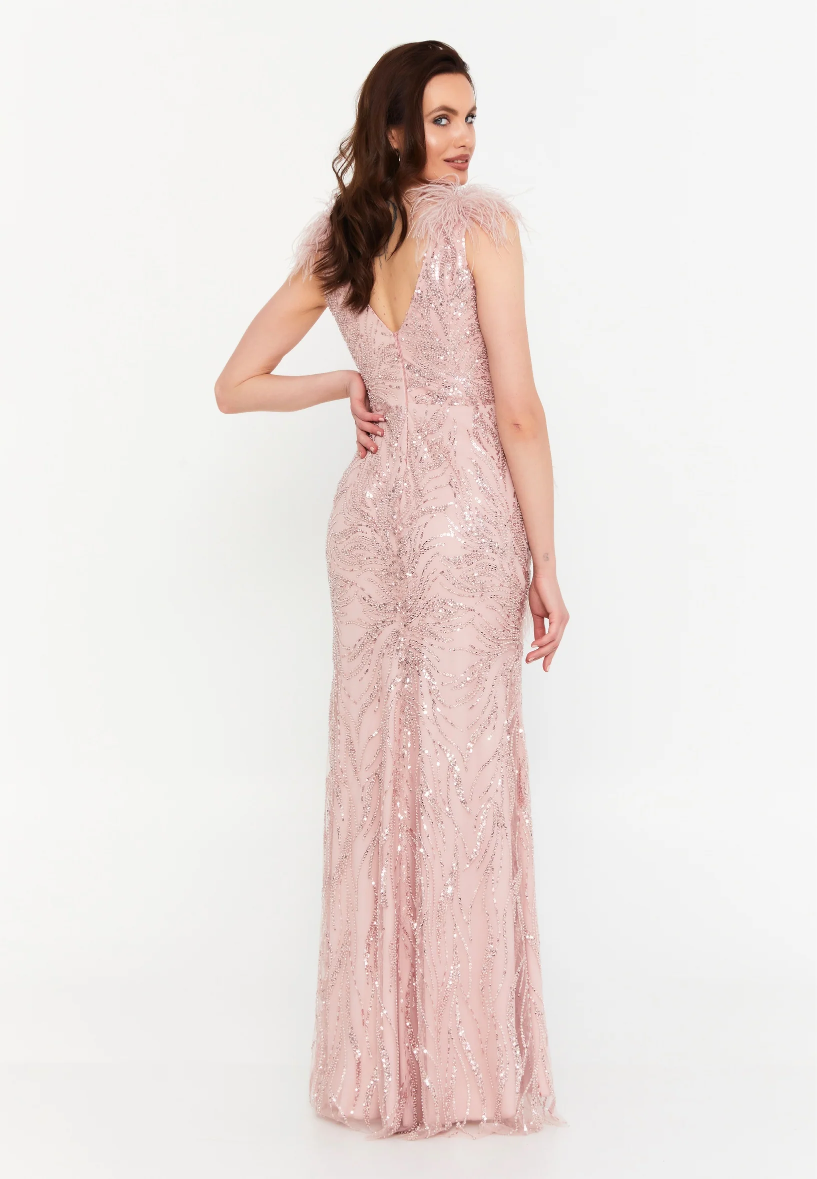 Sleeveless Maxi Tulle Mermaid Regular Wedding Guest Dress aln1830 - Image 14