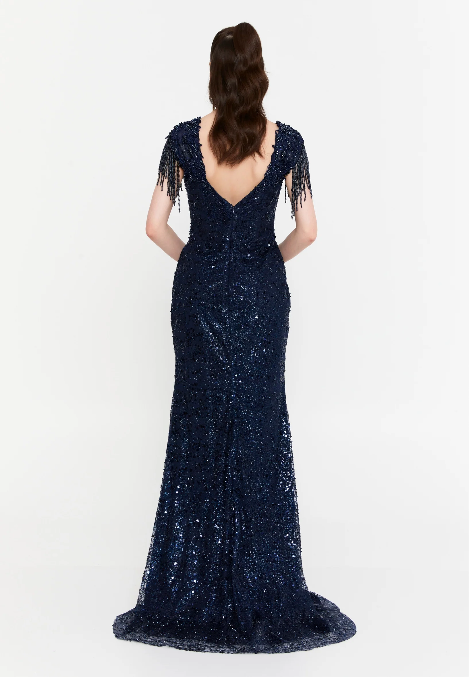 Sleeveless Maxi Tulle Mermaid Regular Wedding Guest Dress aln1891 - Image 10