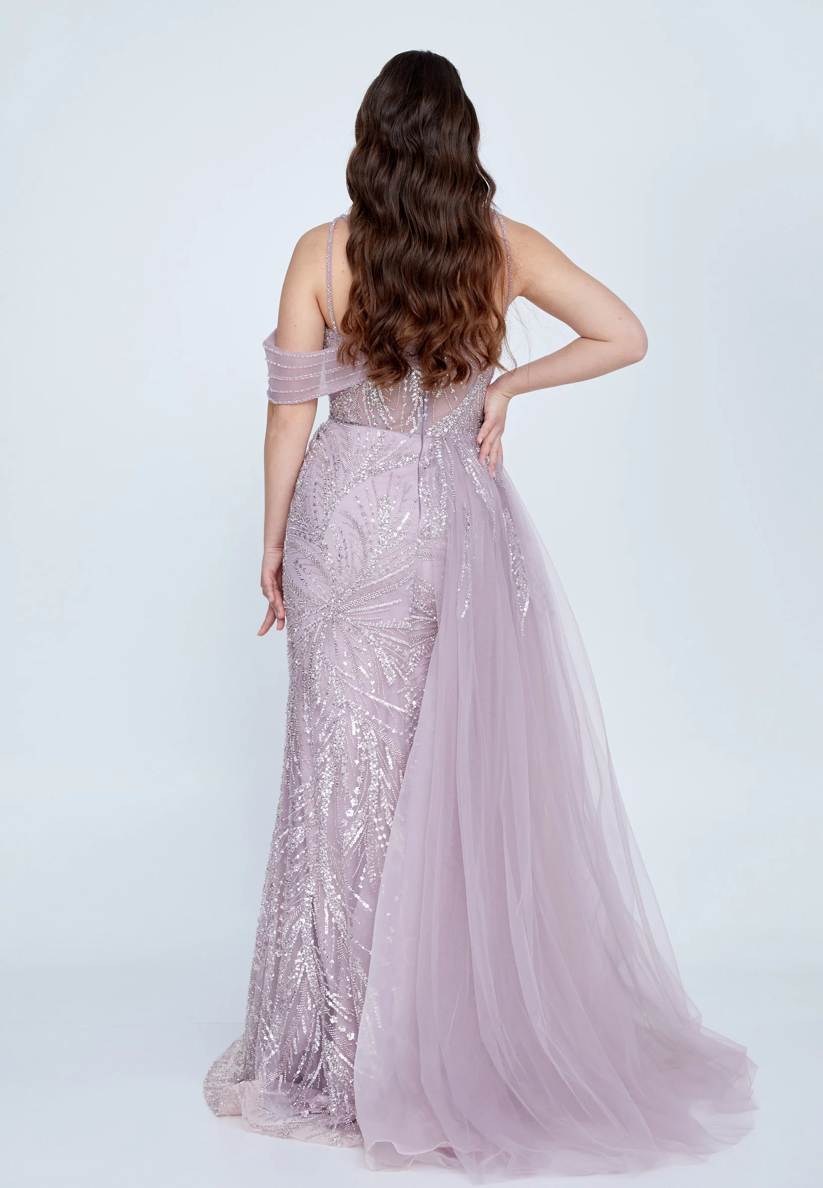Sleeveless Maxi Tulle Mermaid Regular Wedding Guest Dress mti030102 - Image 10
