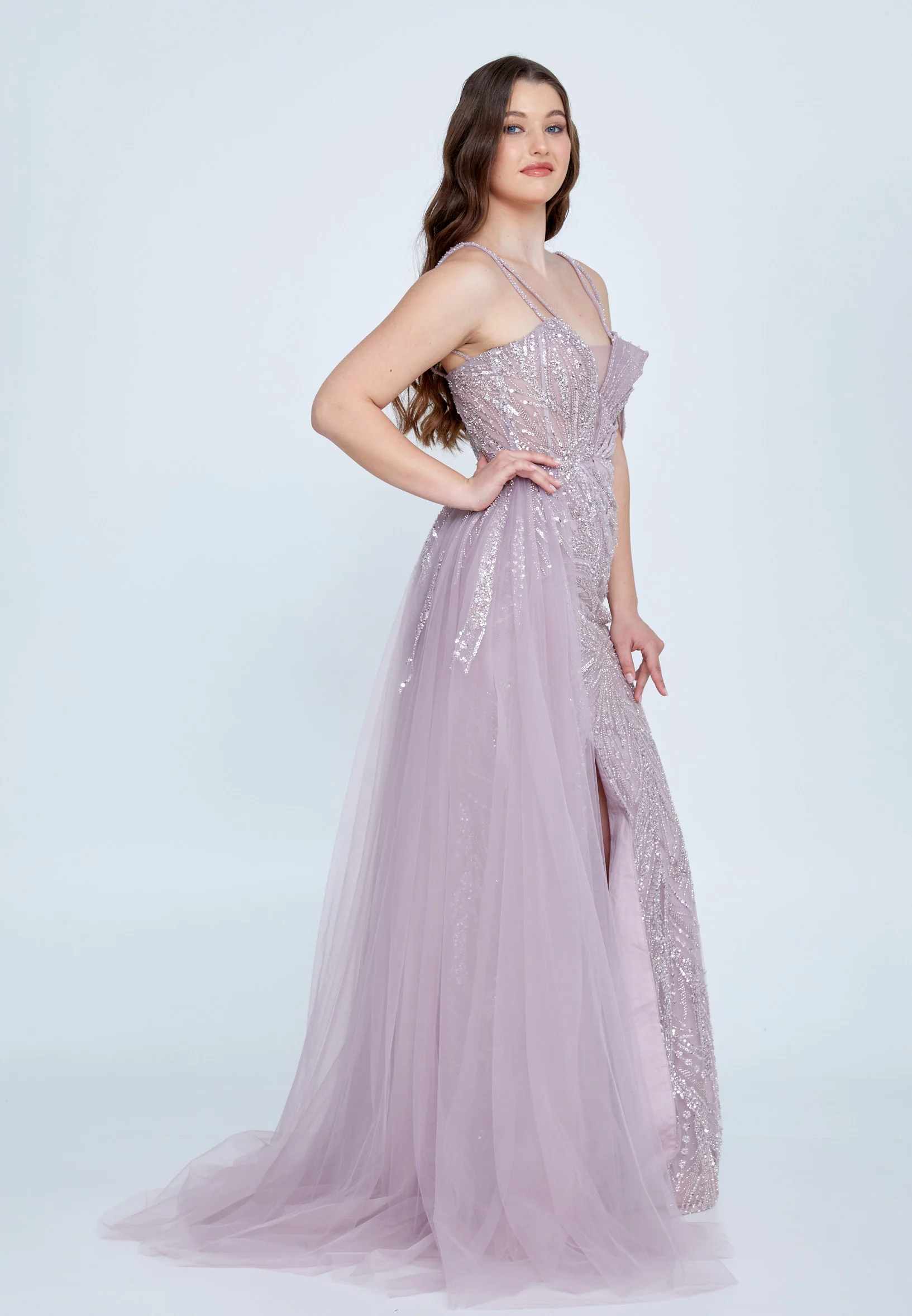 Sleeveless Maxi Tulle Mermaid Regular Wedding Guest Dress mti030102 - Image 11