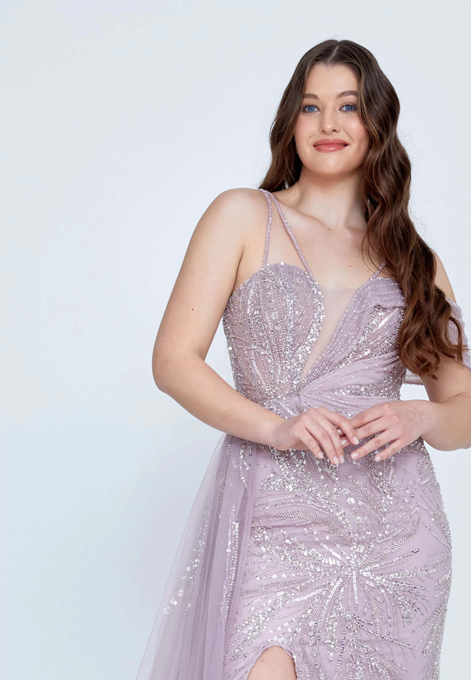 Sleeveless Maxi Tulle Mermaid Regular Wedding Guest Dress mti030102 - Image 12
