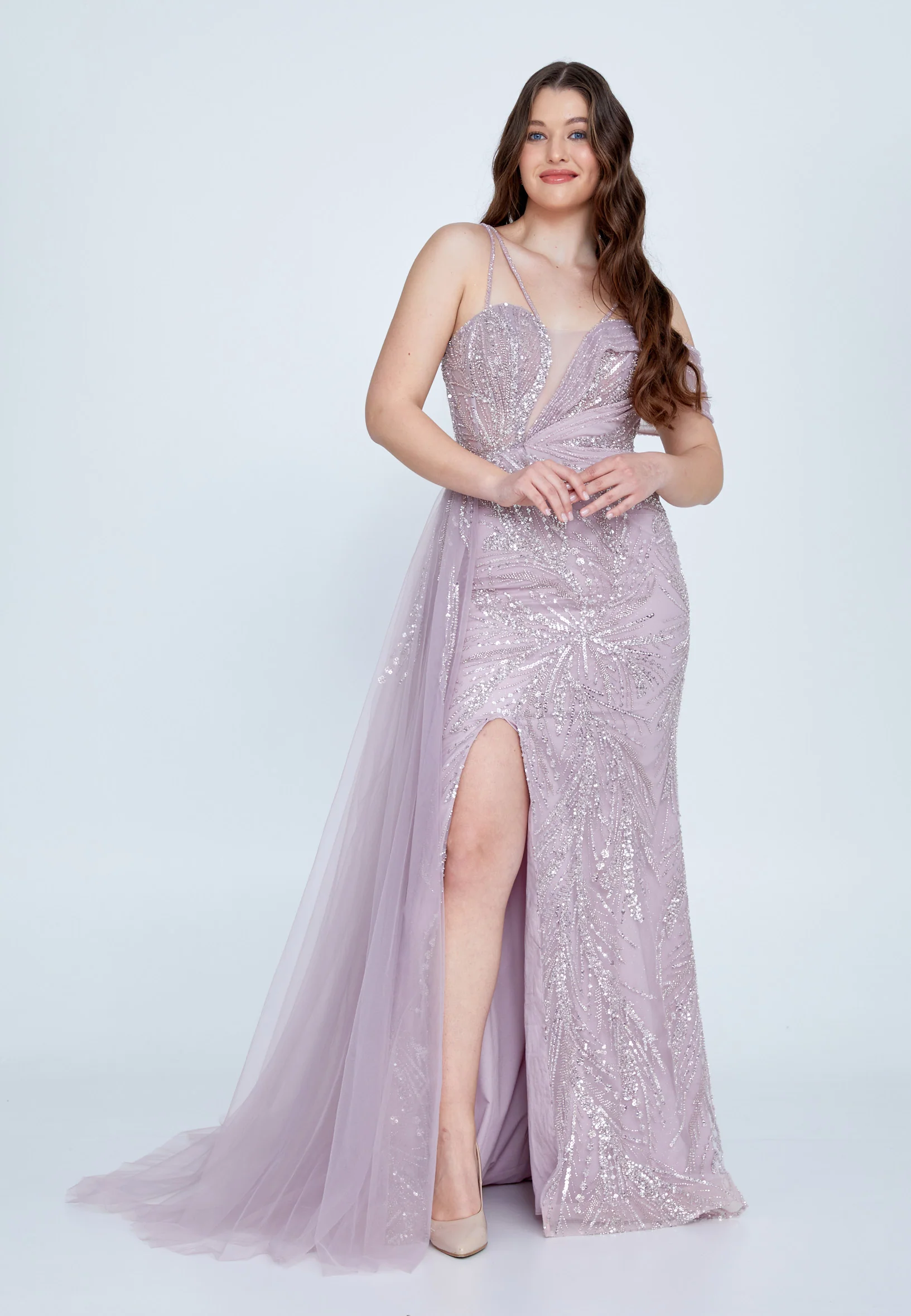 Sleeveless Maxi Tulle Mermaid Regular Wedding Guest Dress mti030102 - Image 9
