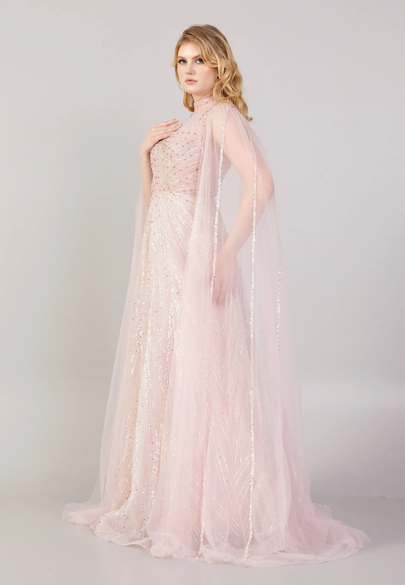Sleeveless Maxi Tulle Mermaid Regular Wedding Guest Dress mti030109 - Image 11