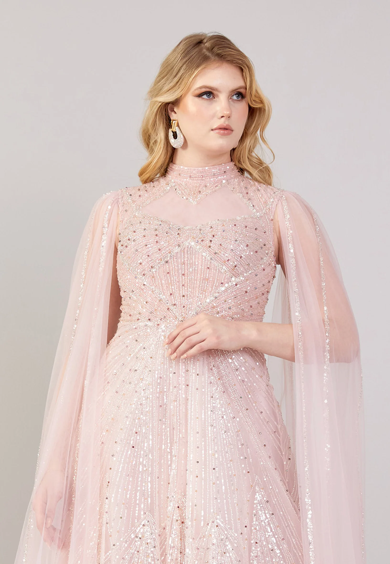 Sleeveless Maxi Tulle Mermaid Regular Wedding Guest Dress mti030109 - Image 12
