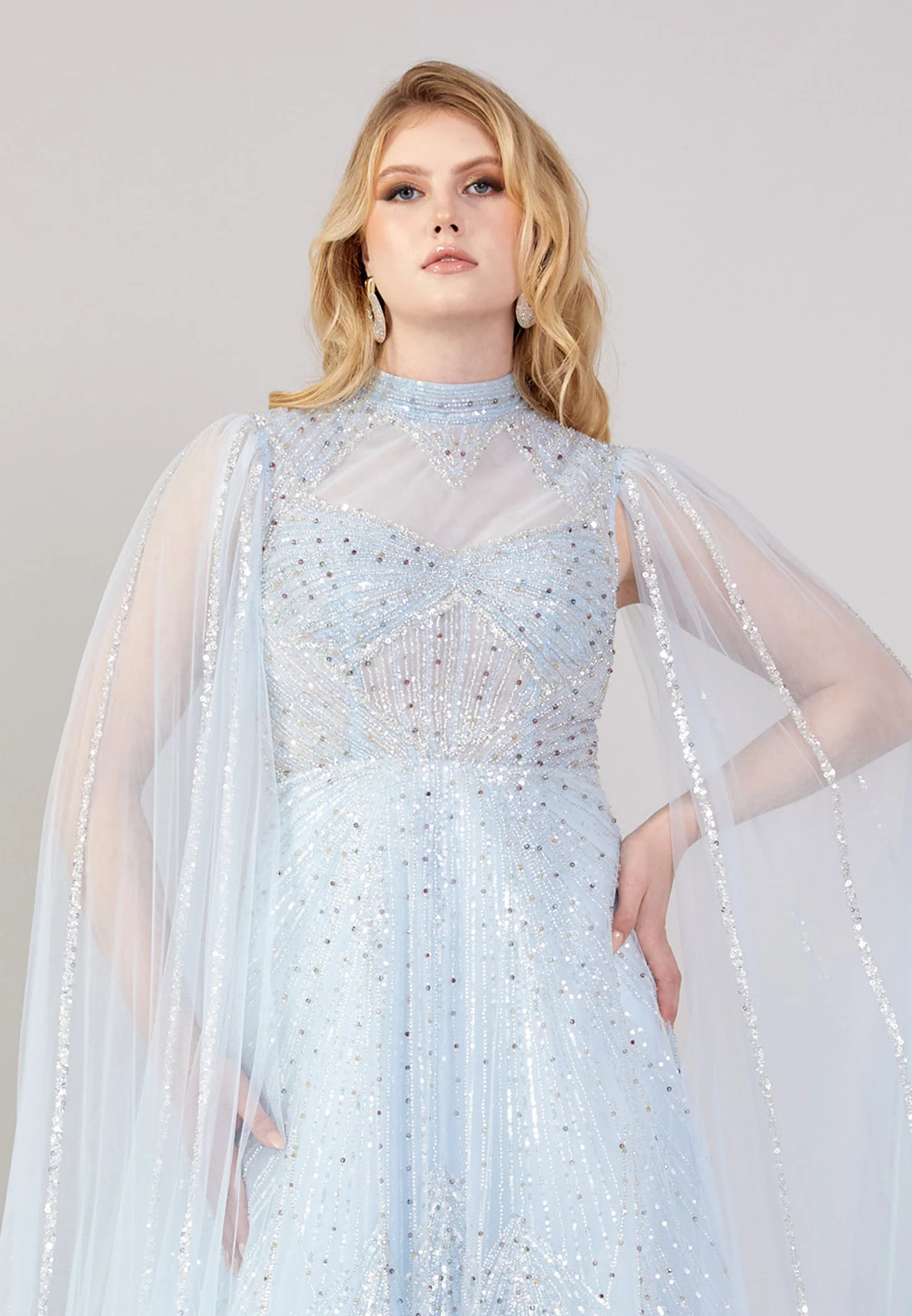 Sleeveless Maxi Tulle Mermaid Regular Wedding Guest Dress mti030109 - Image 4
