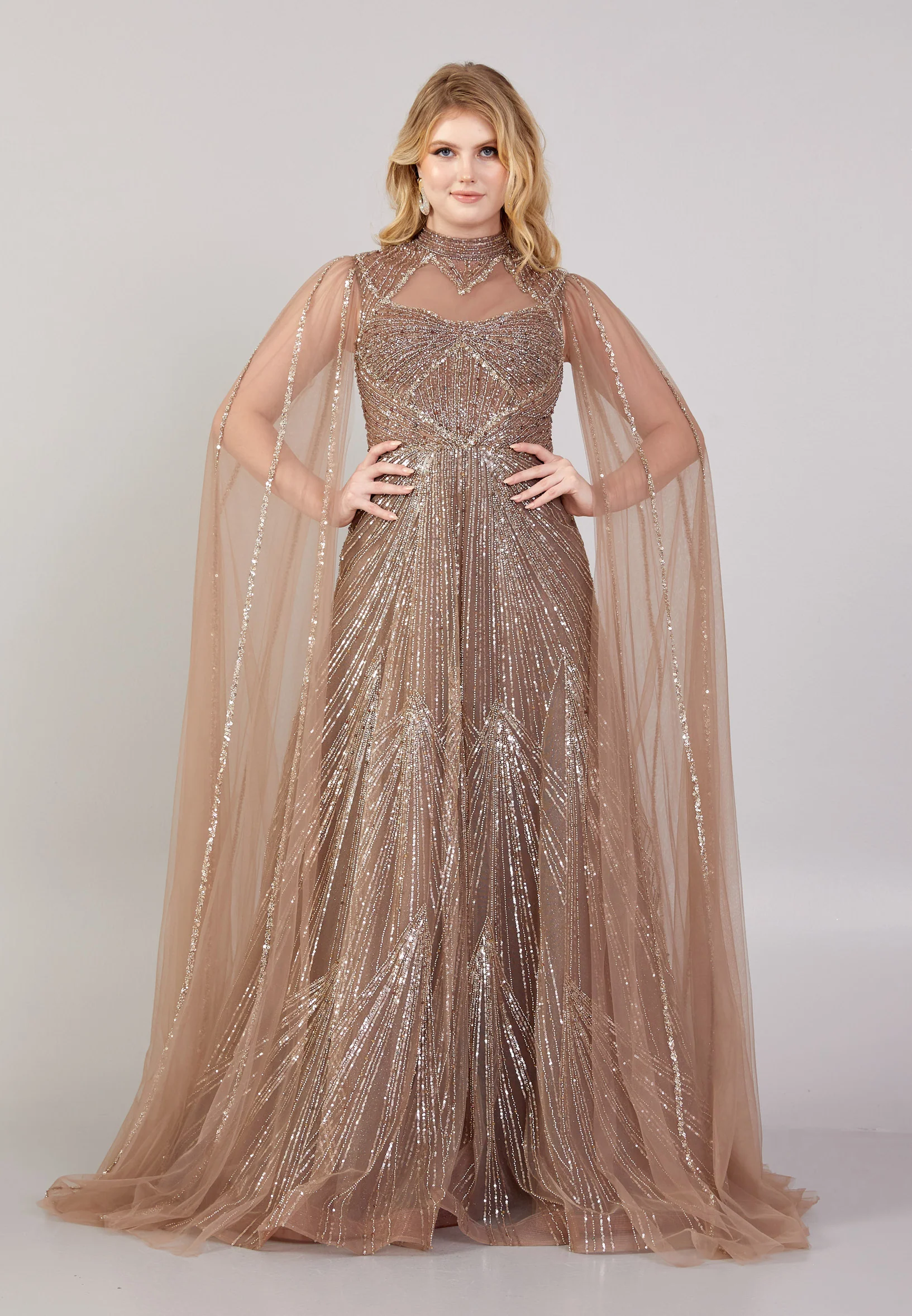 Sleeveless Maxi Tulle Mermaid Regular Wedding Guest Dress mti030109 - Image 5