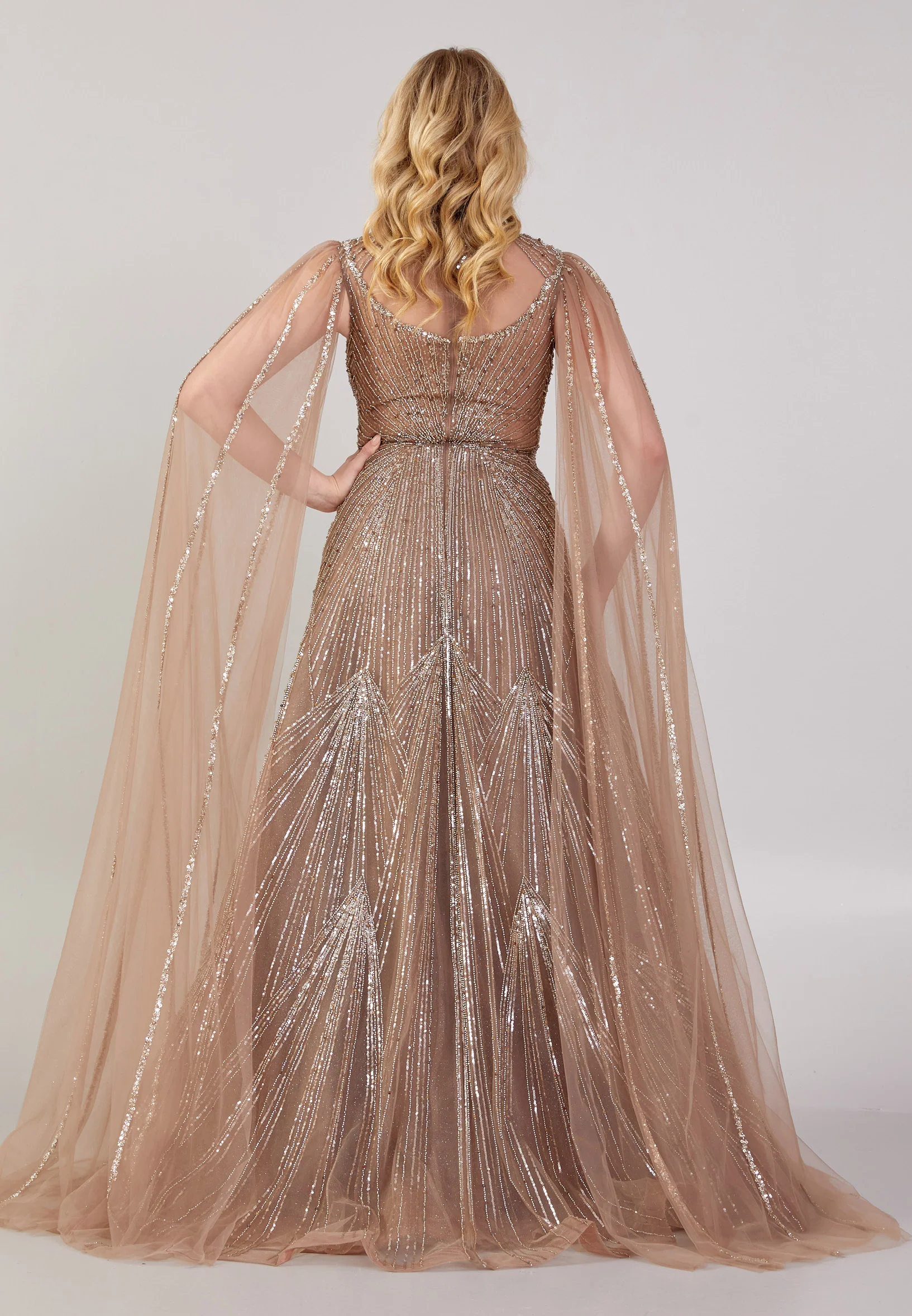 Sleeveless Maxi Tulle Mermaid Regular Wedding Guest Dress mti030109 - Image 6